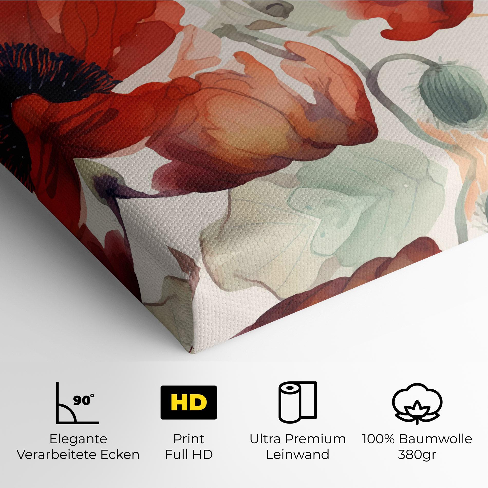 Leinwandbild Poppy Red Cream mockup 4