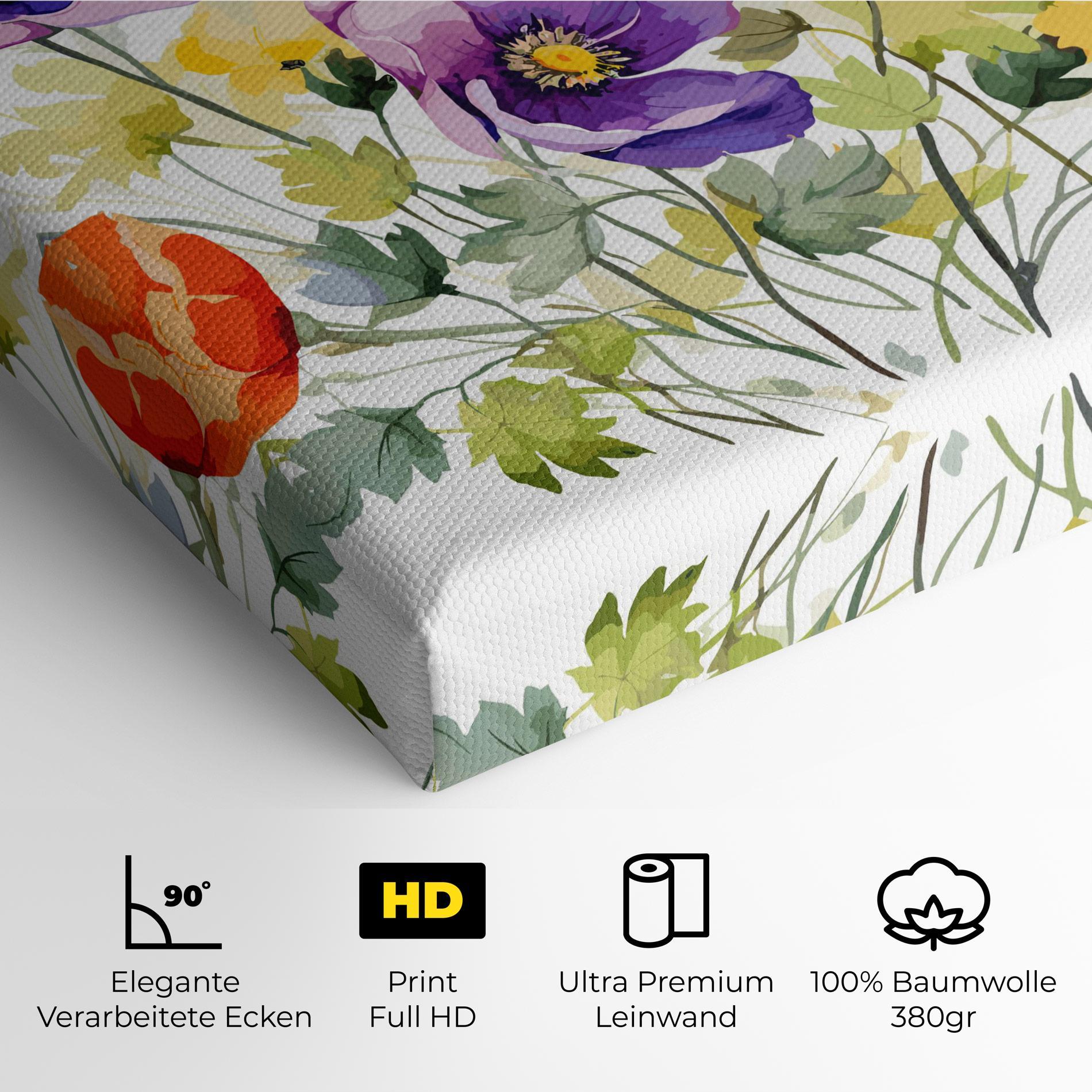 Leinwandbild Purple Orange Poppy mockup 4