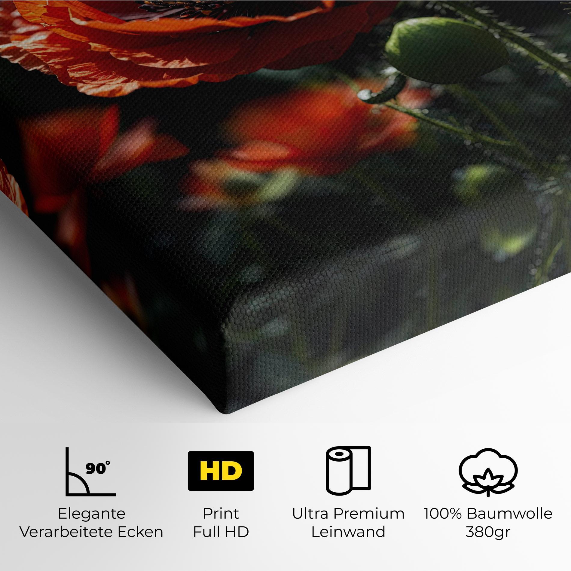 Leinwandbild Red Poppy Close Up mockup 4