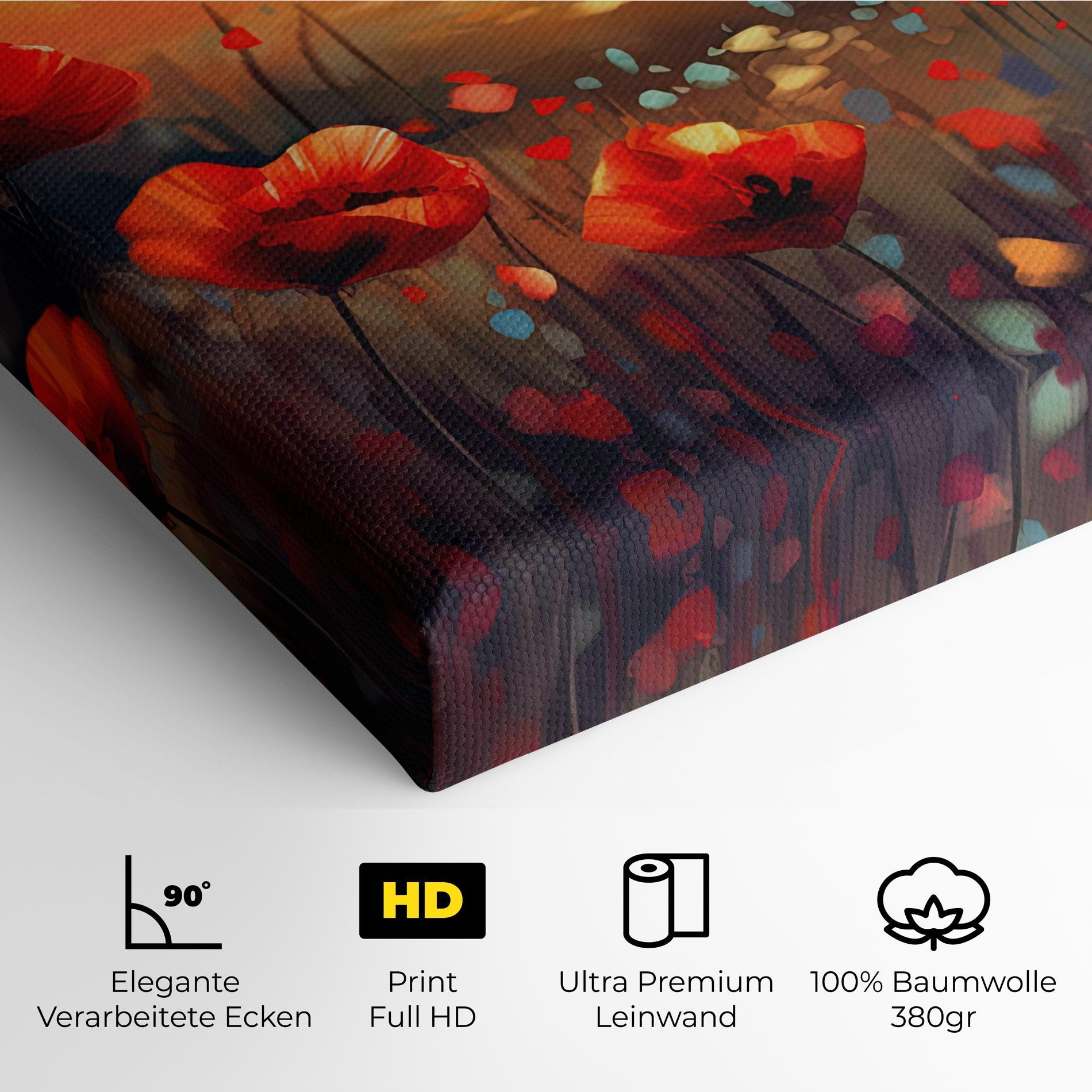 Leinwandbild Sunrise Painting Poppies mockup 4