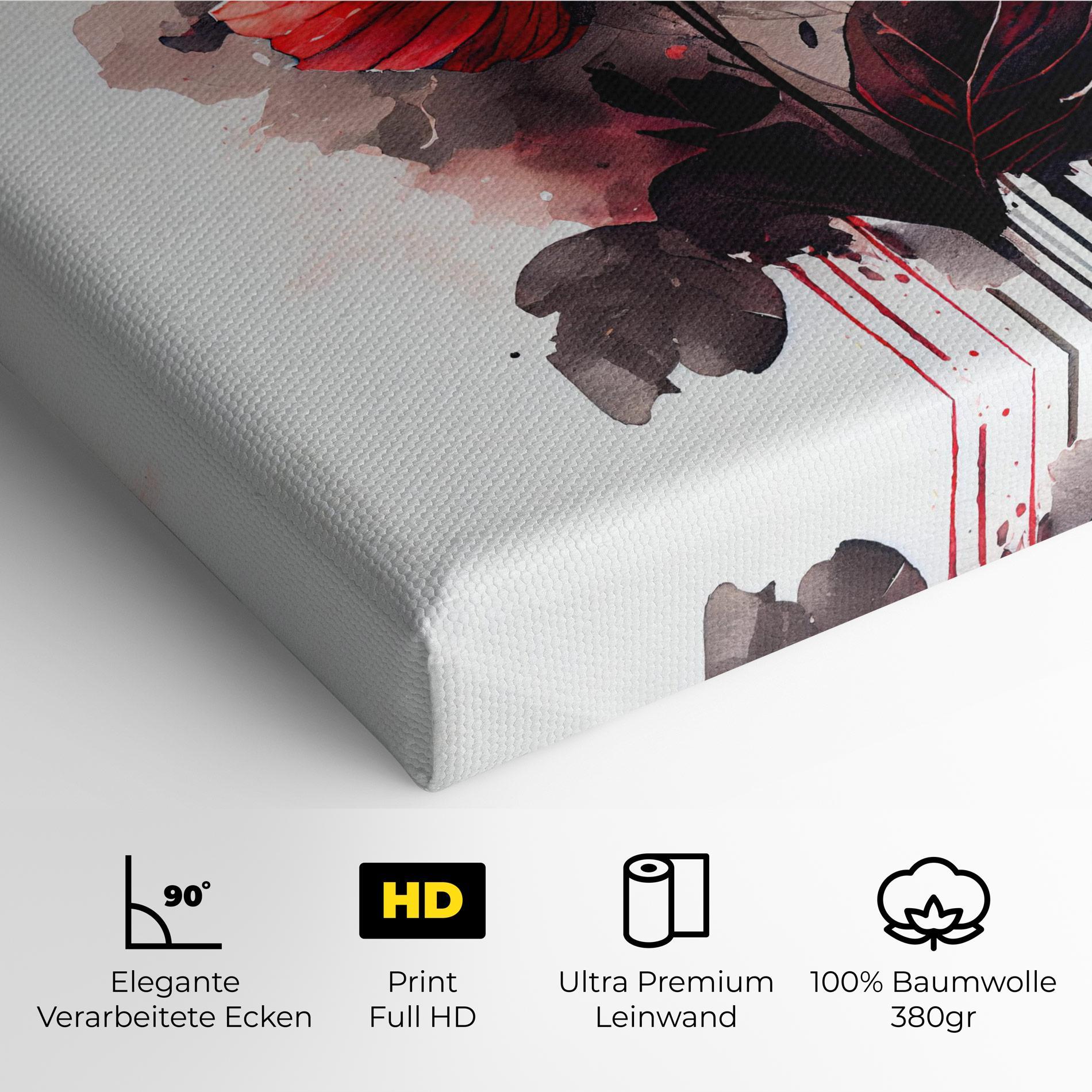 Leinwandbild Watercolor Poppy mockup 4