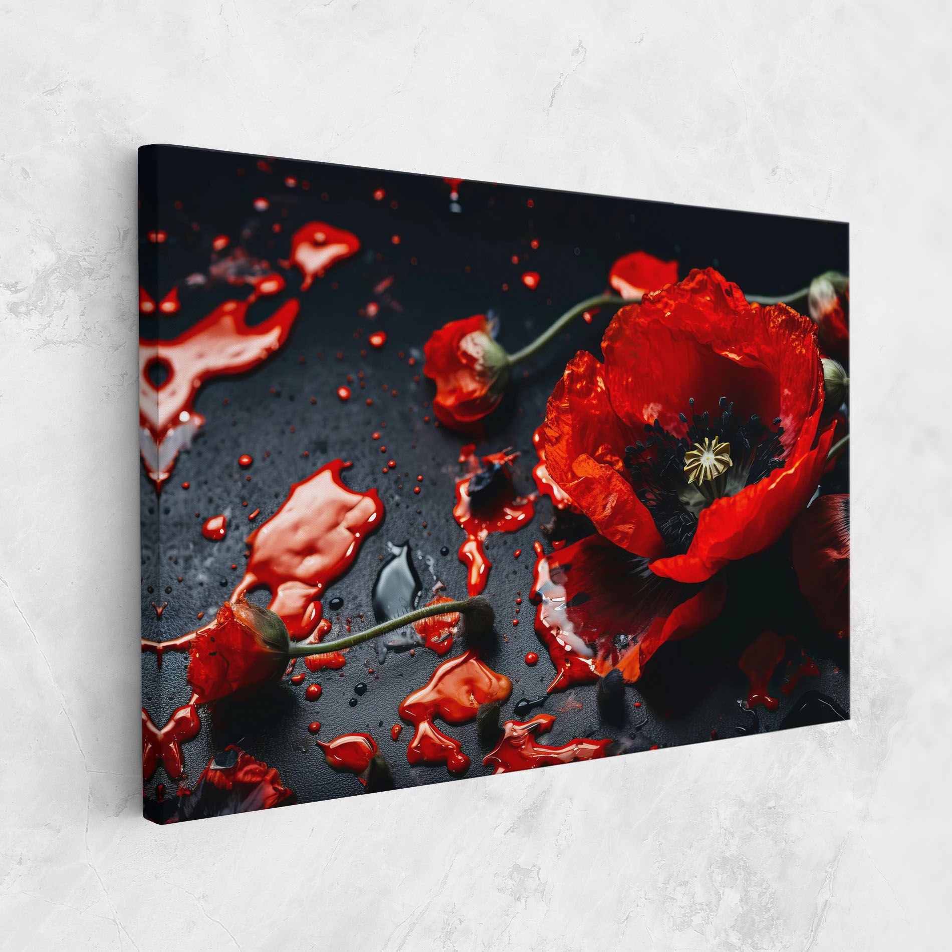 Beautiful Red Poppy Liquid mockup 1