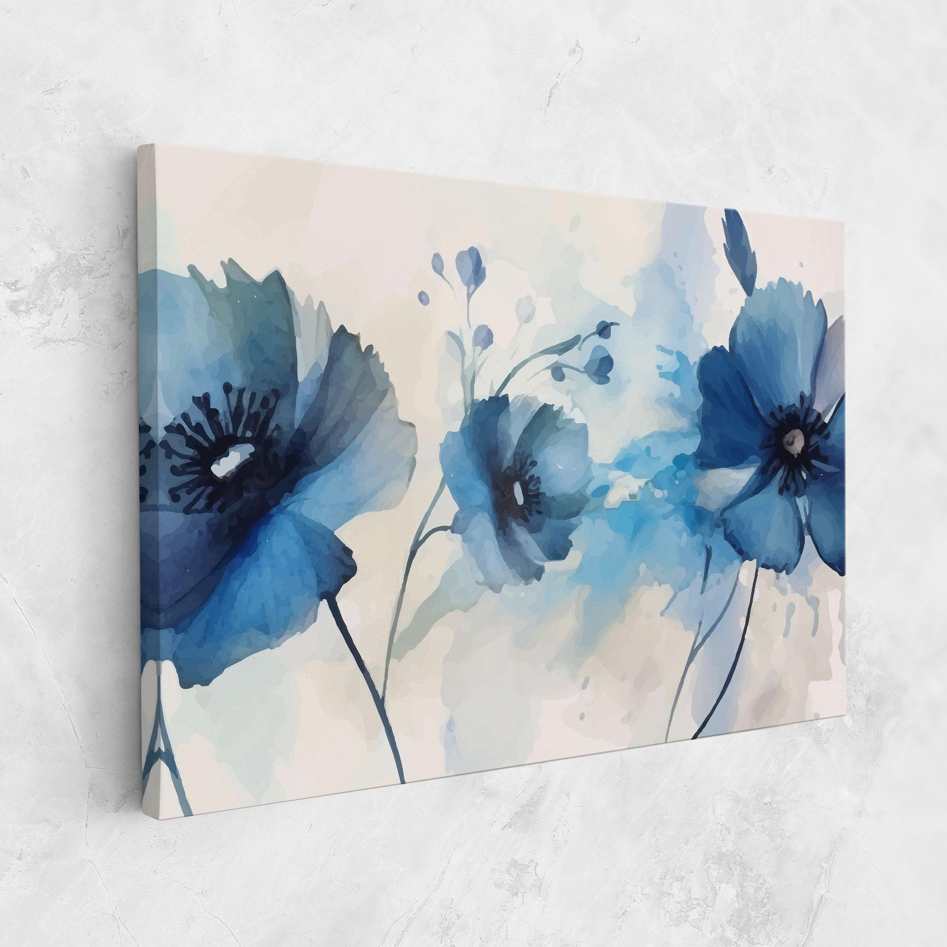 Leinwandbild Blue Poppies mockup 1