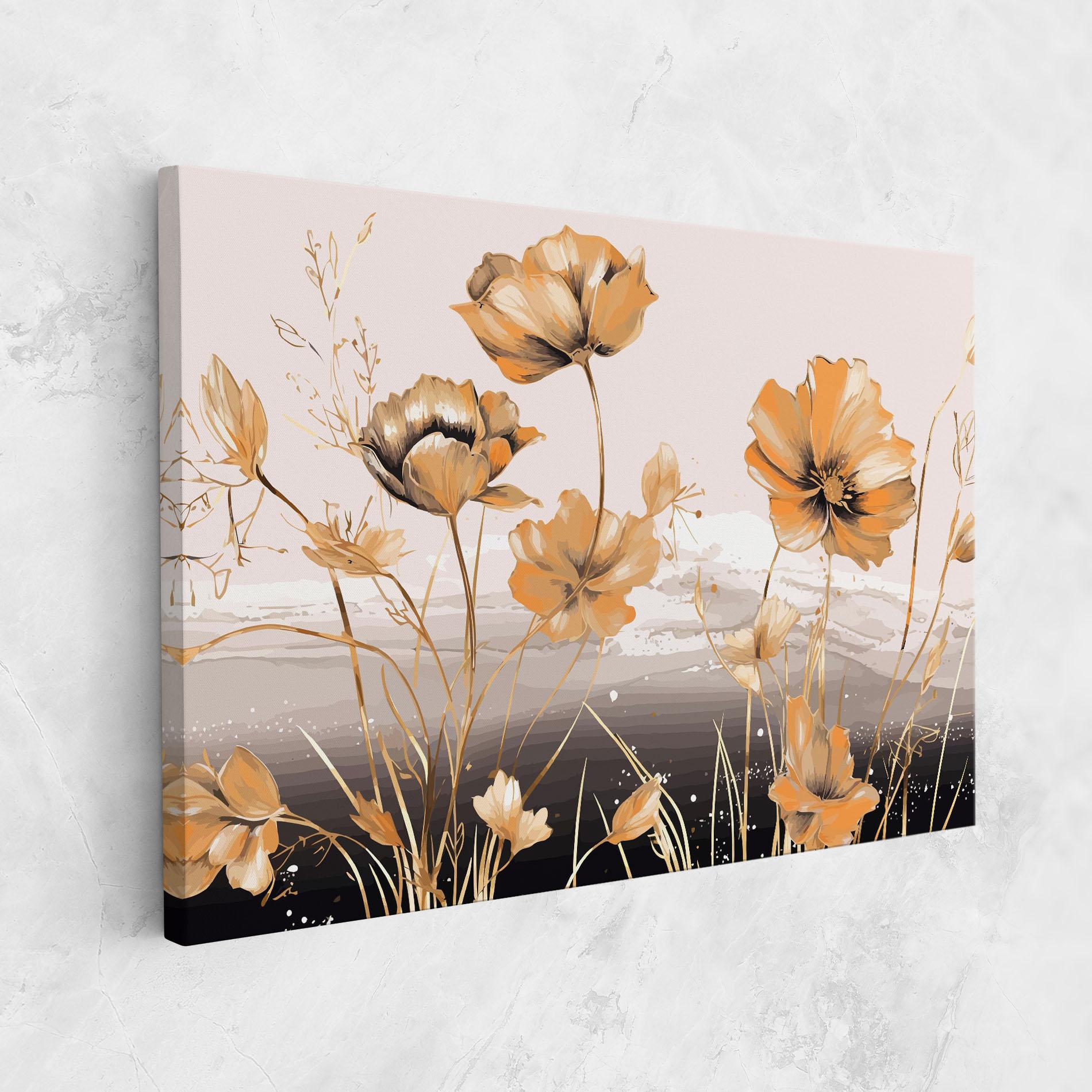 Leinwandbild Gold Black Poppy mockup 1