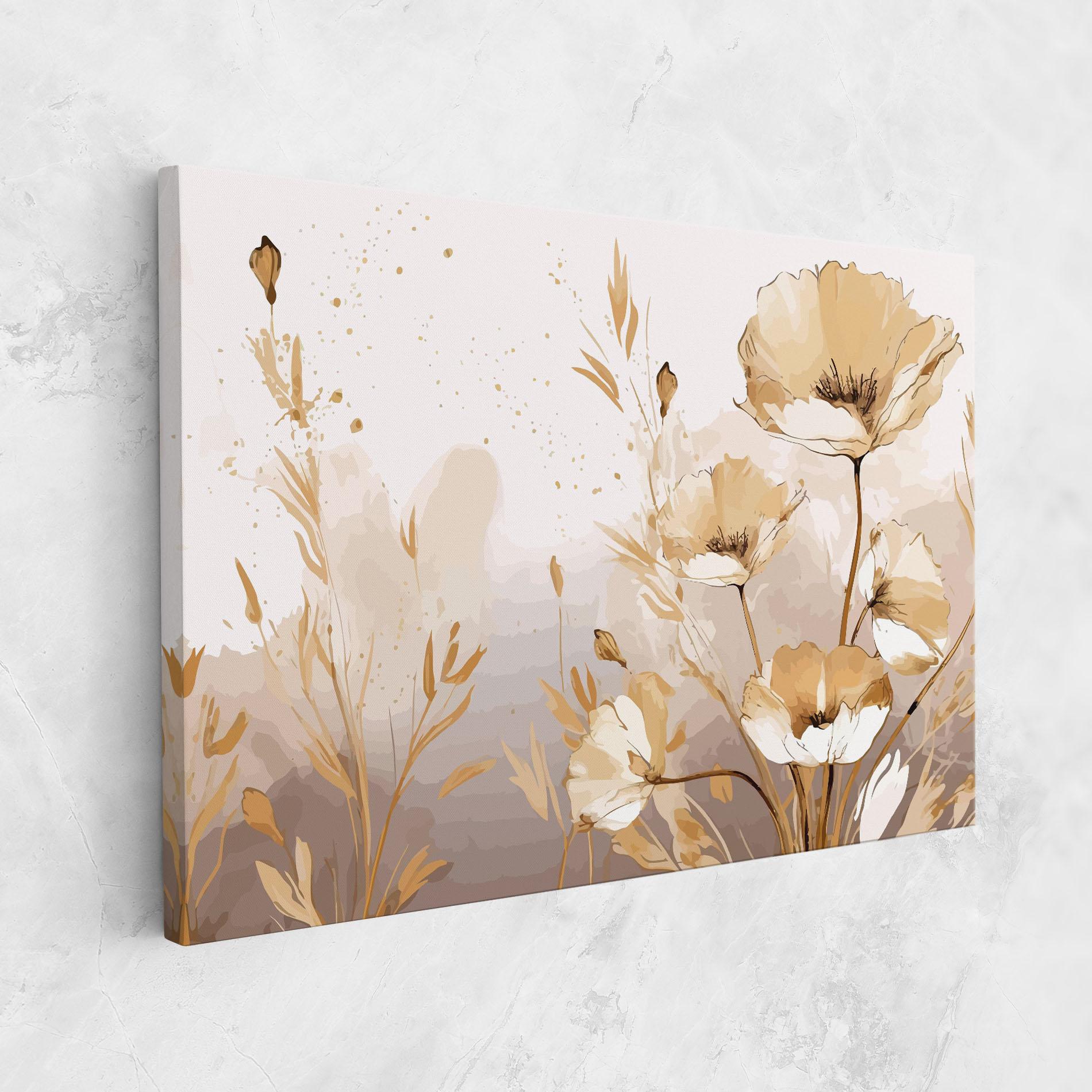 Leinwandbild Gold Cream Poppy mockup 1