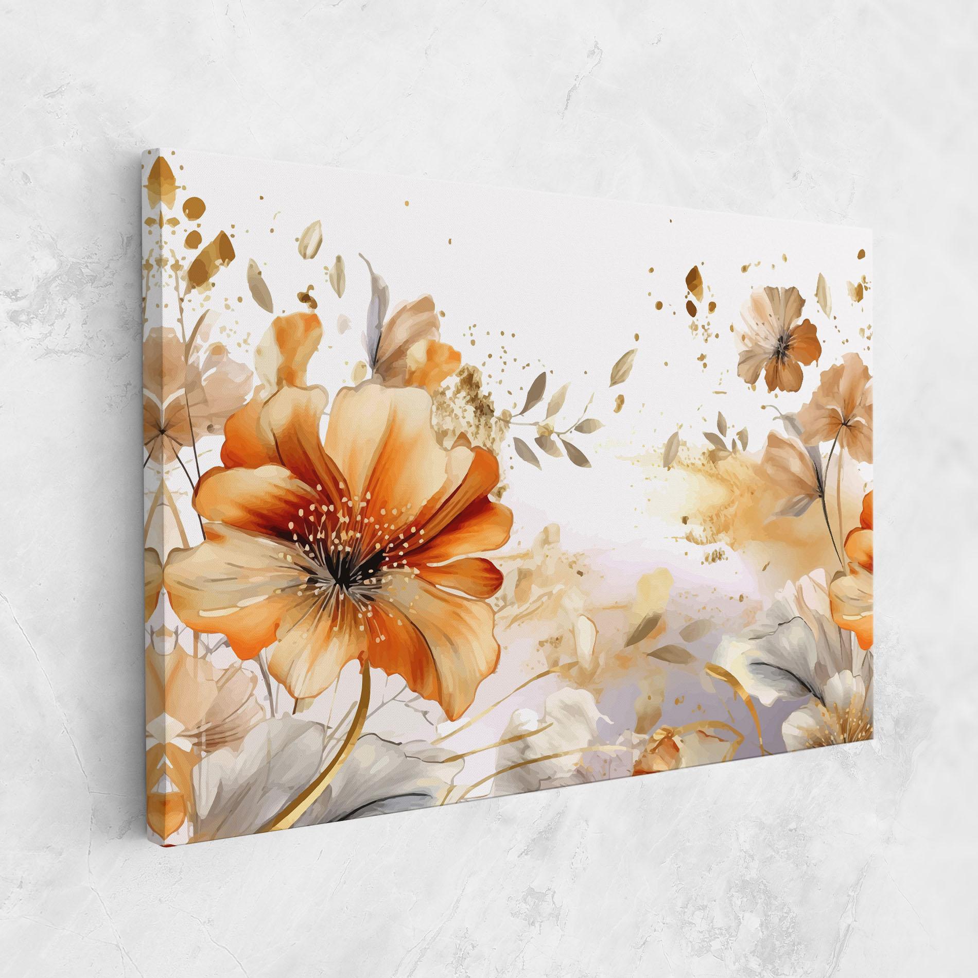 Leinwandbild Gold Orange Poppy mockup 1