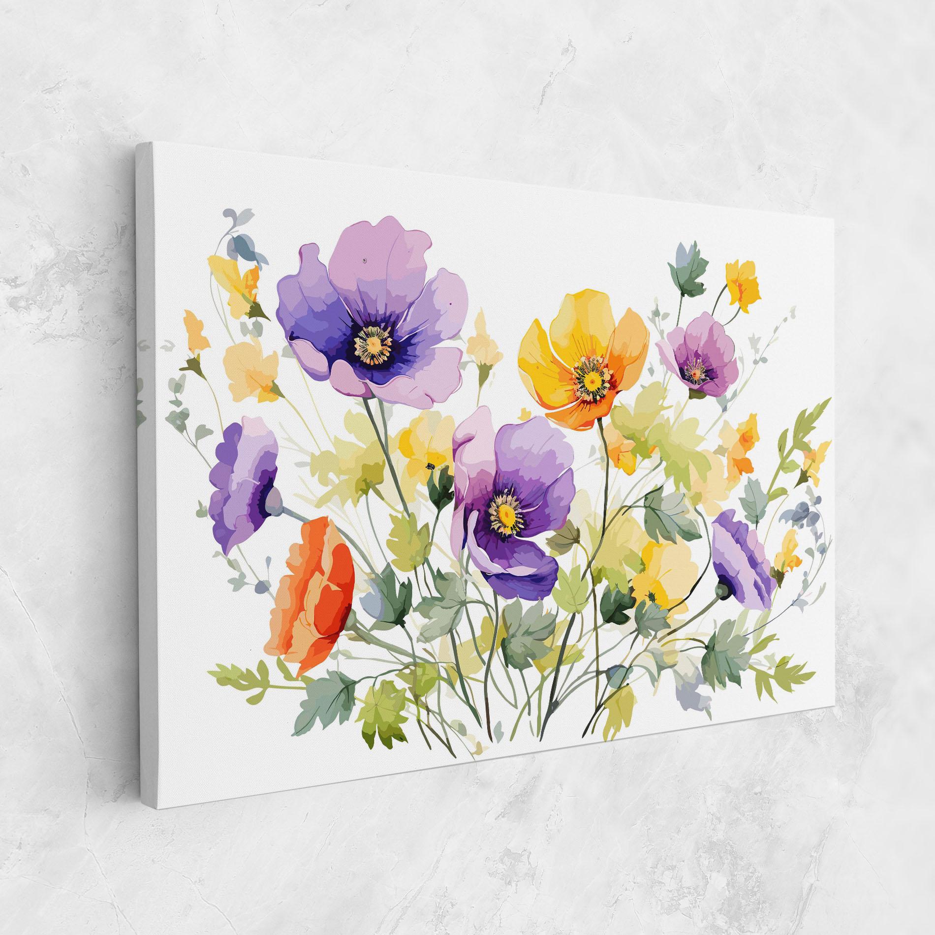 Leinwandbild Purple Orange Poppy mockup 1