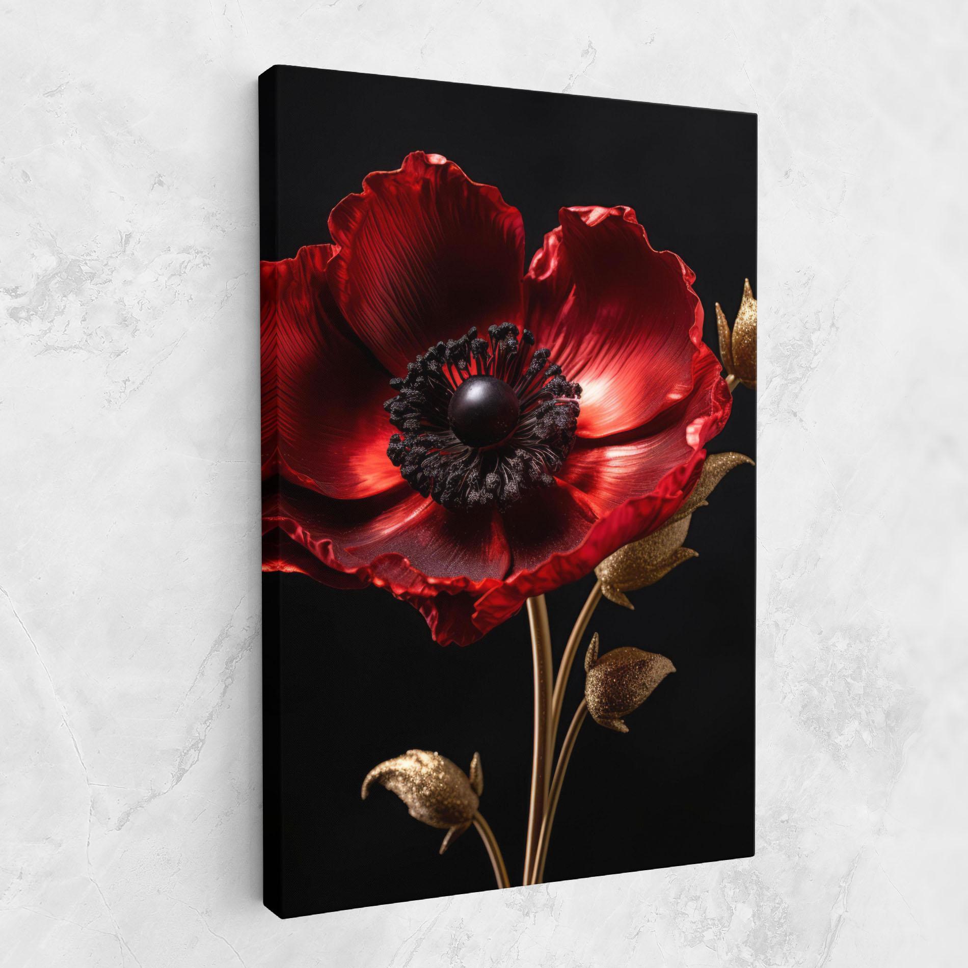 Leinwandbild Dark Red Poppy mockup 1