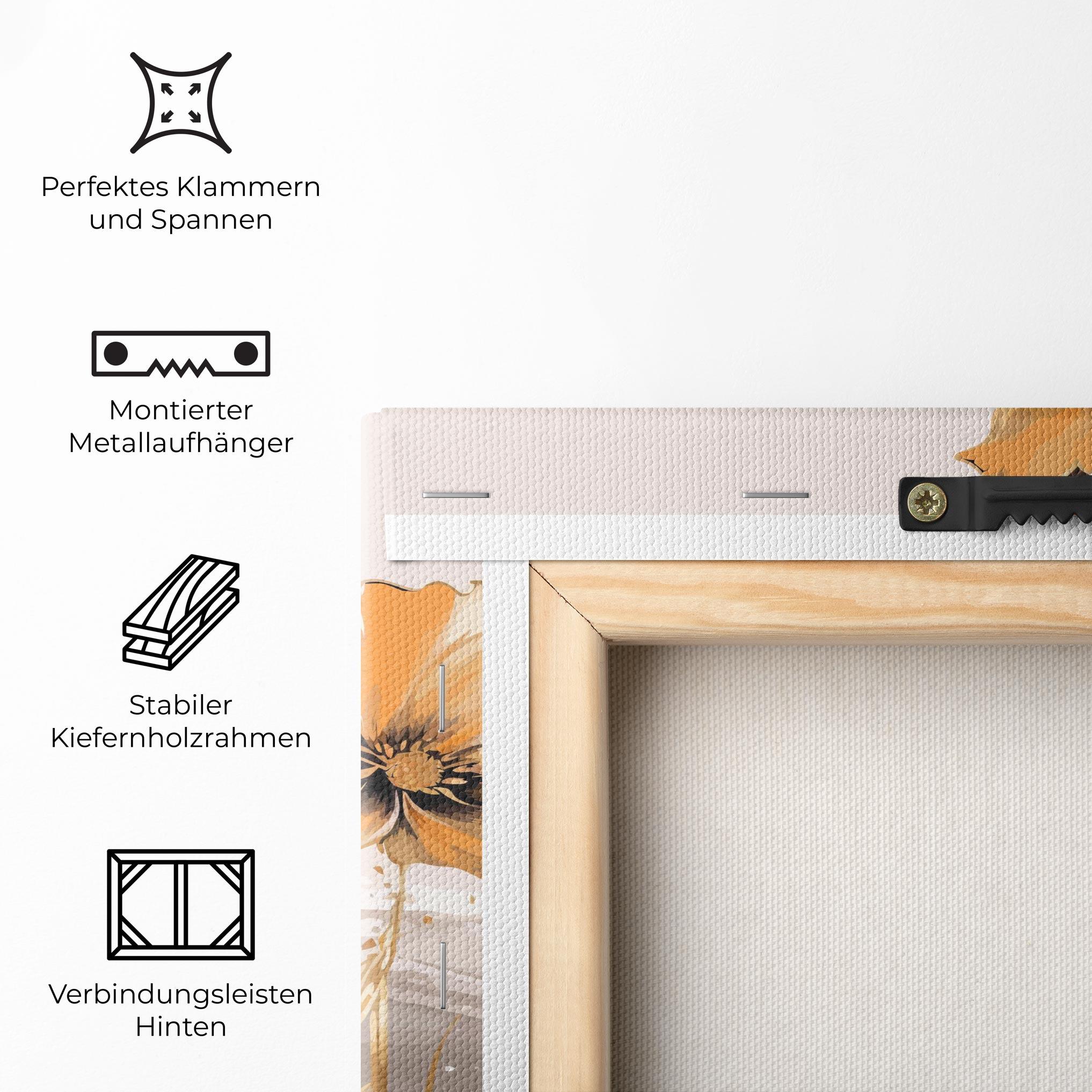 Leinwandbild Gold Black Poppy mockup 5