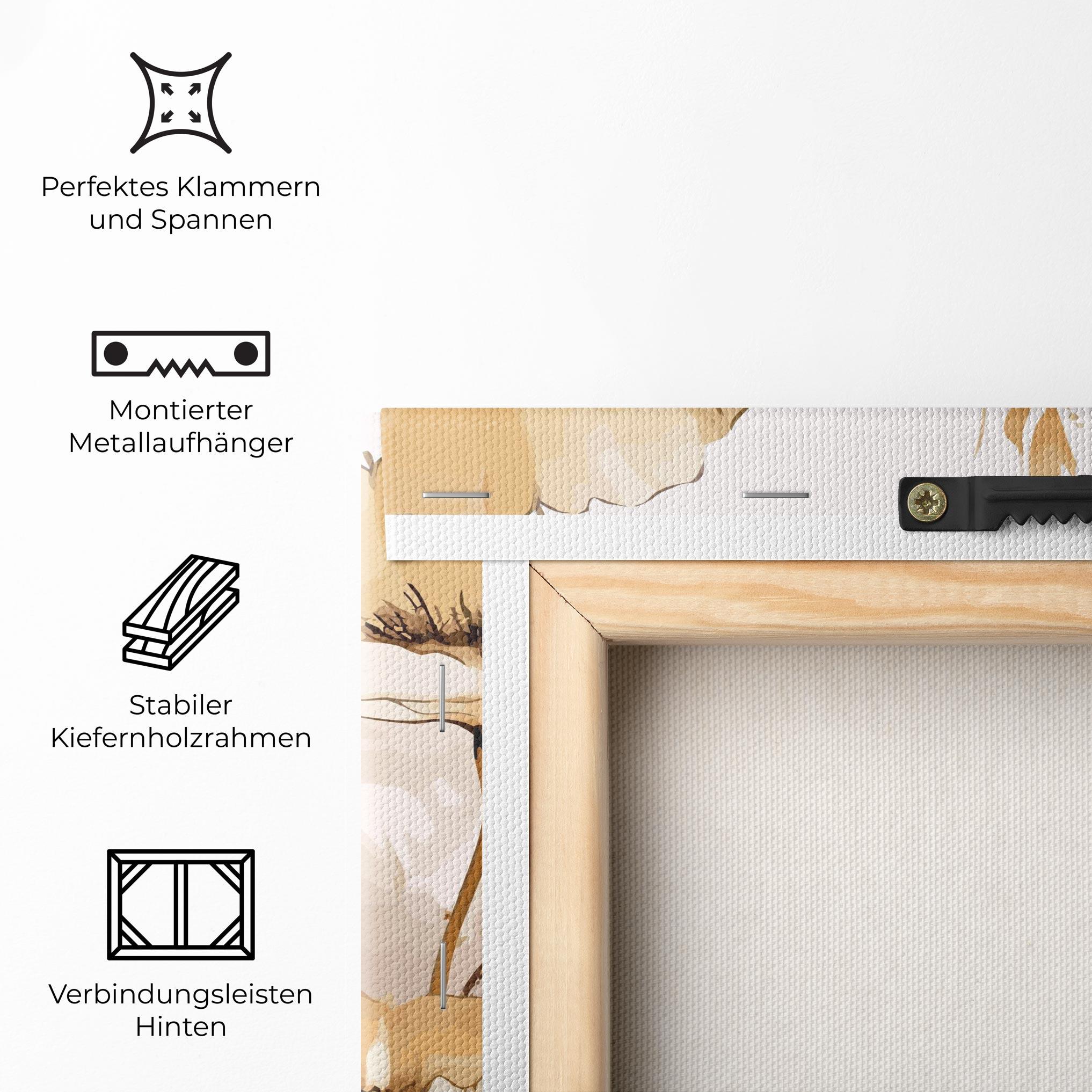 Leinwandbild Gold Cream Poppy mockup 5