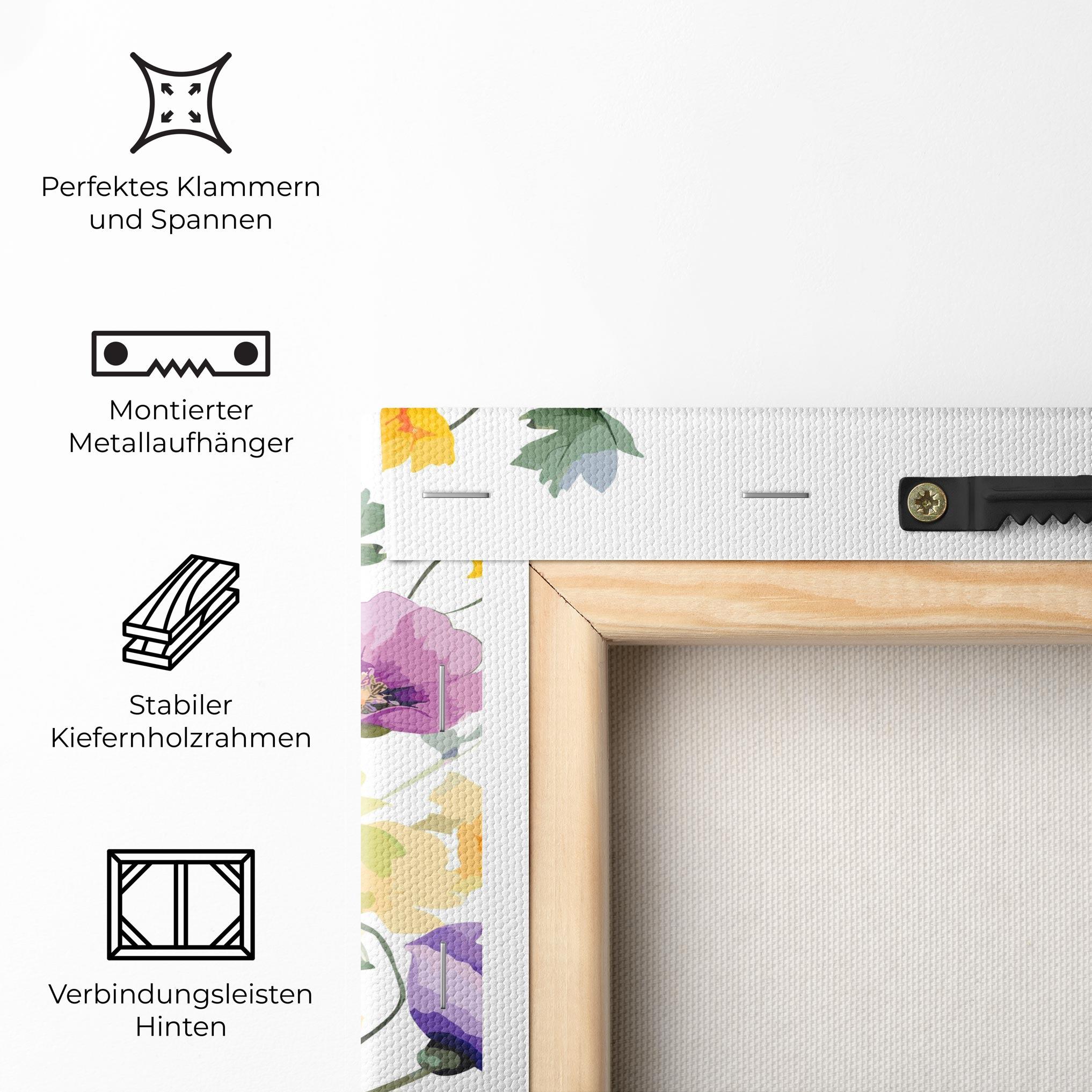 Leinwandbild Purple Orange Poppy mockup 5