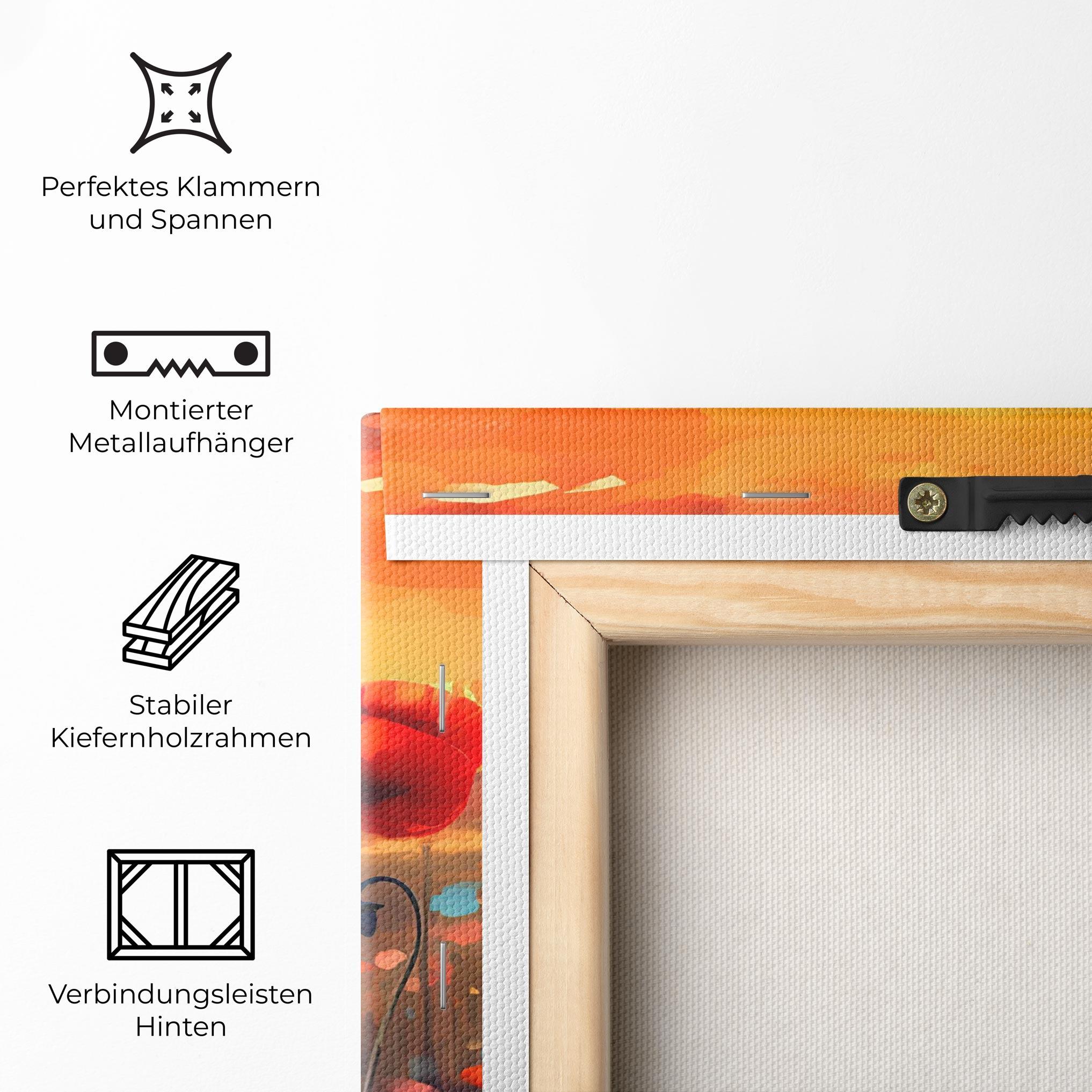Leinwandbild Sunrise Painting Poppies mockup 5