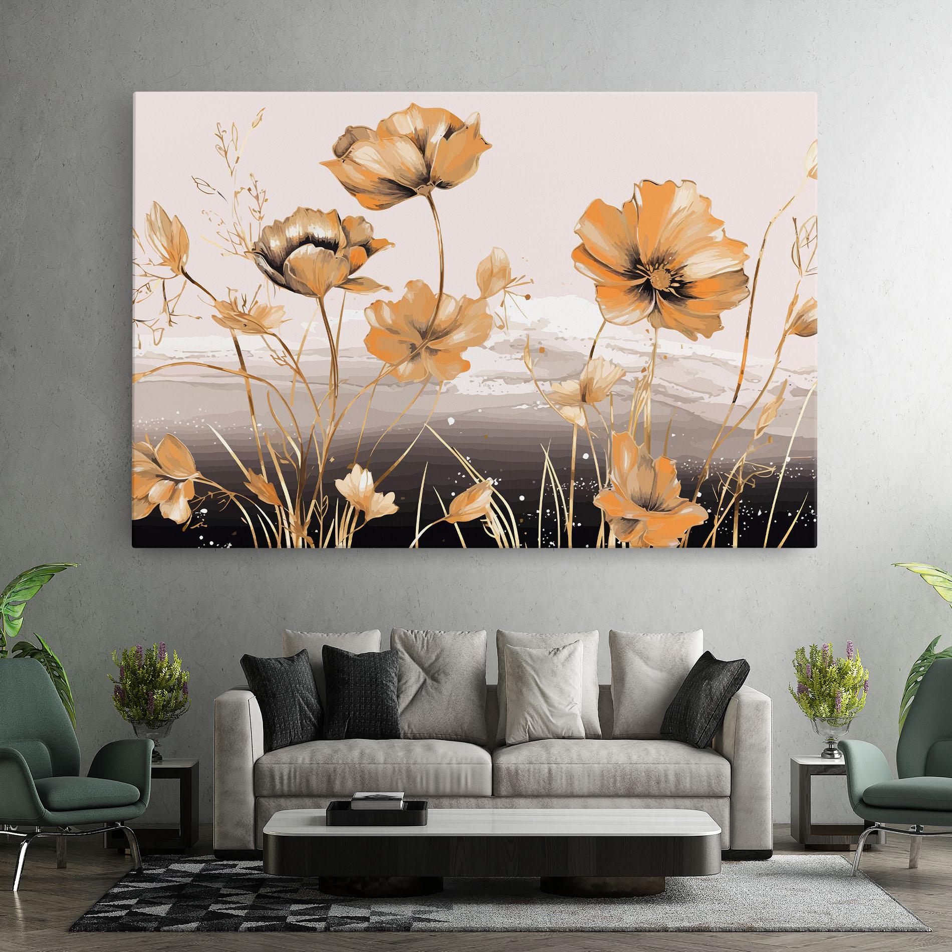 Leinwandbild Gold Black Poppy mockup 7