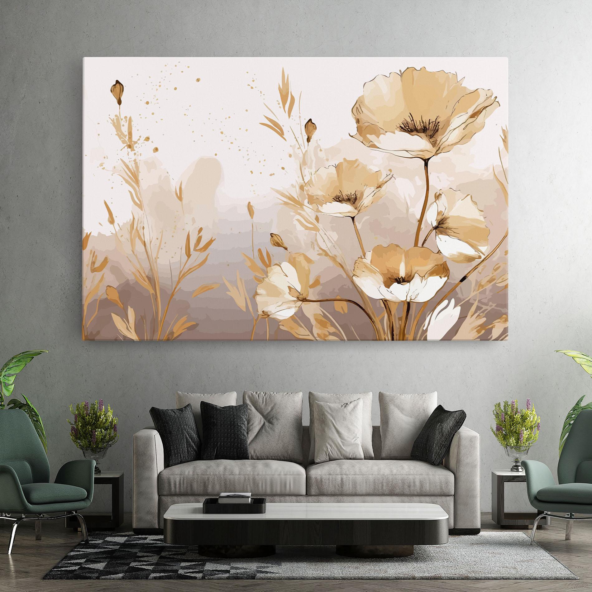 Leinwandbild Gold Cream Poppy mockup 7