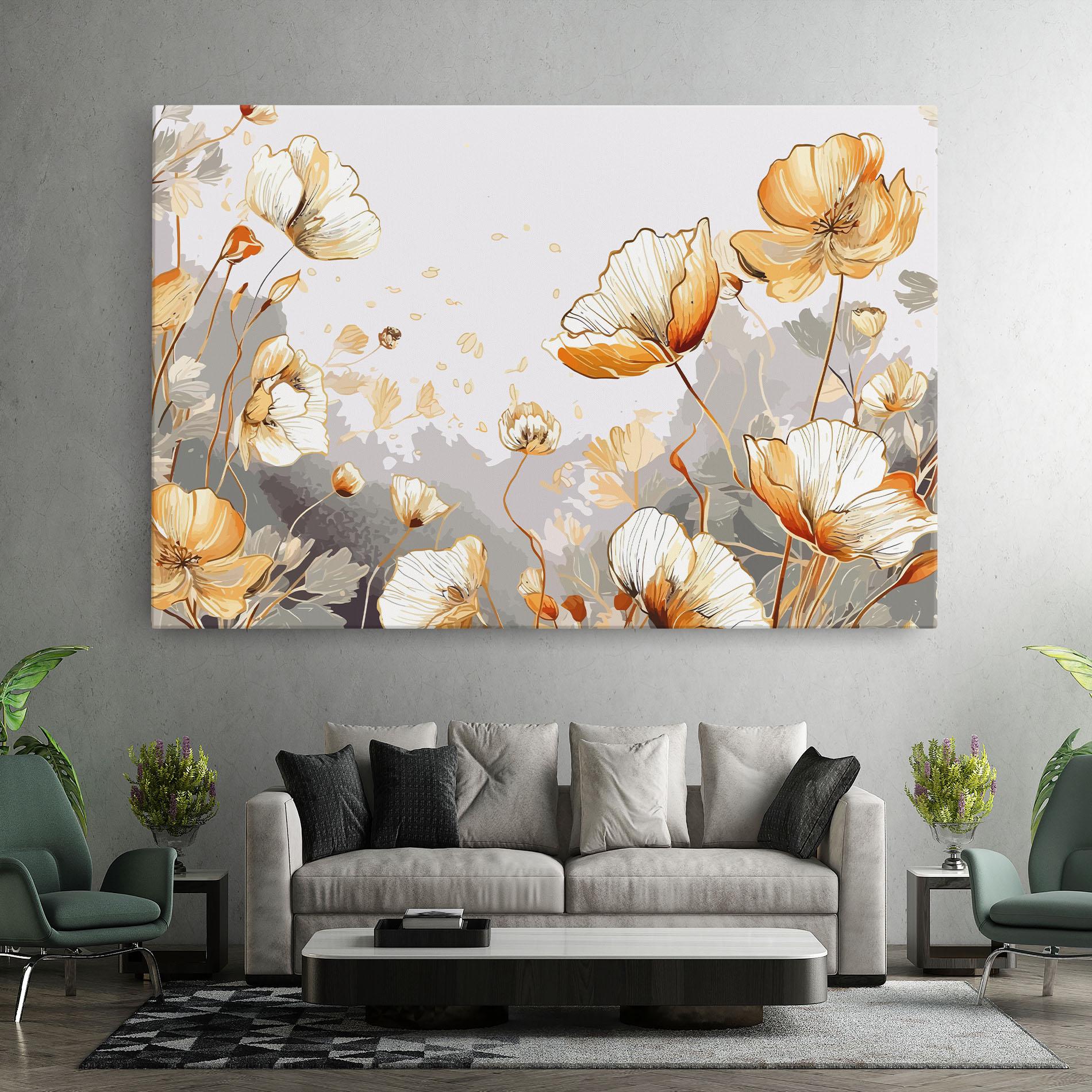 Leinwandbild Gold Poppies mockup 7