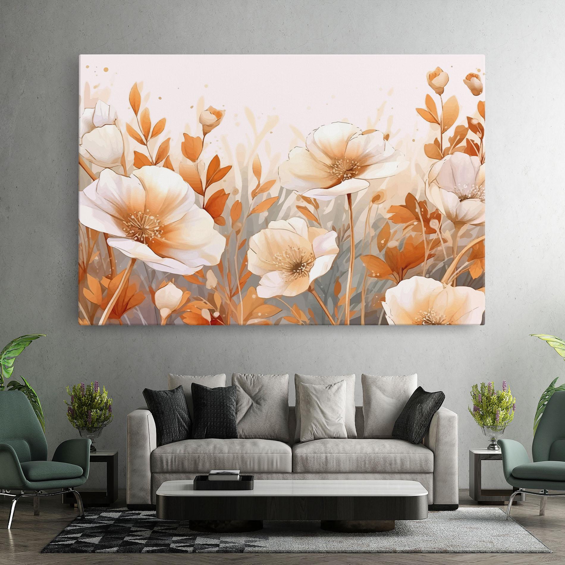 Leinwandbild Orange Cream Poppy mockup 7