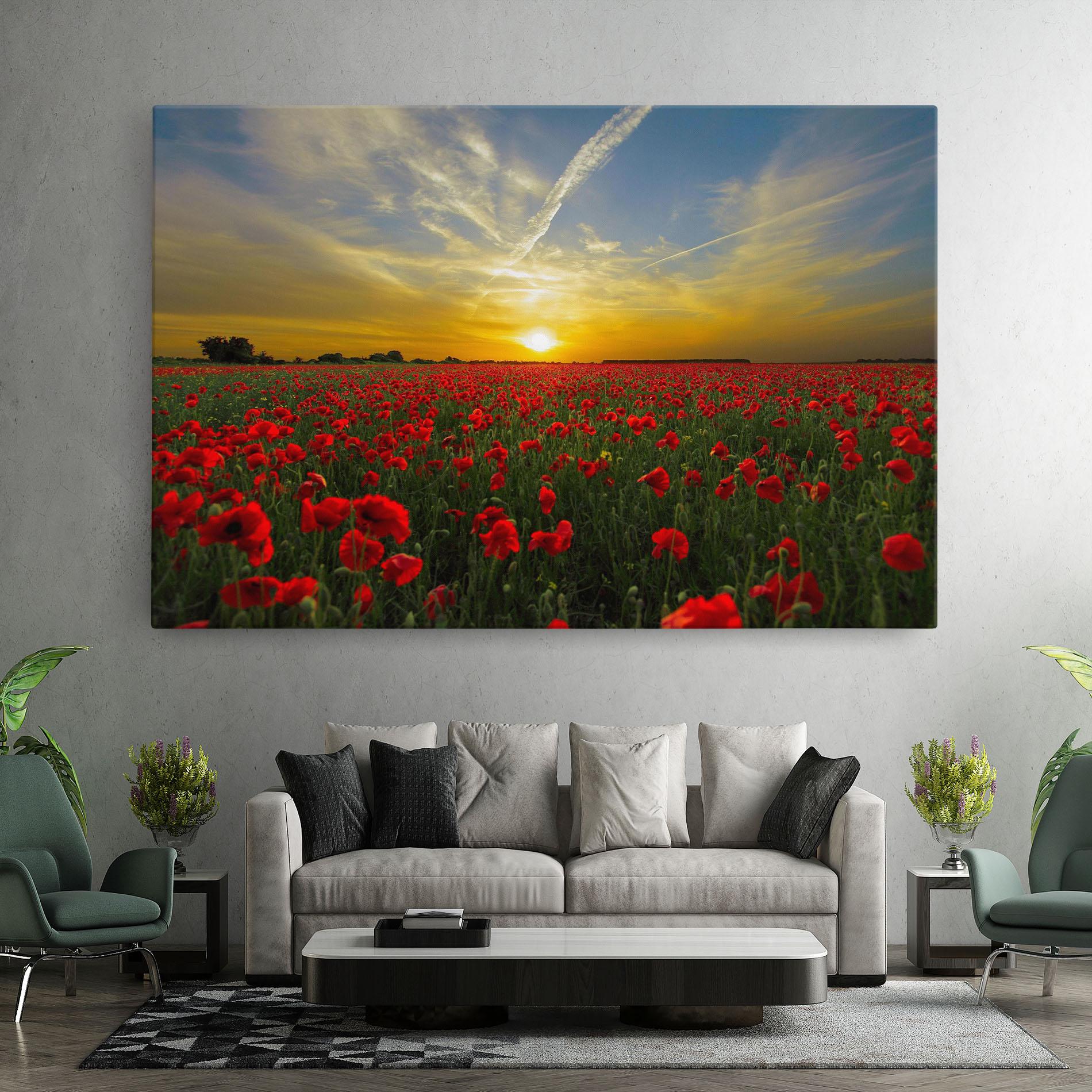 Leinwandbild Poppies Sunset mockup 7