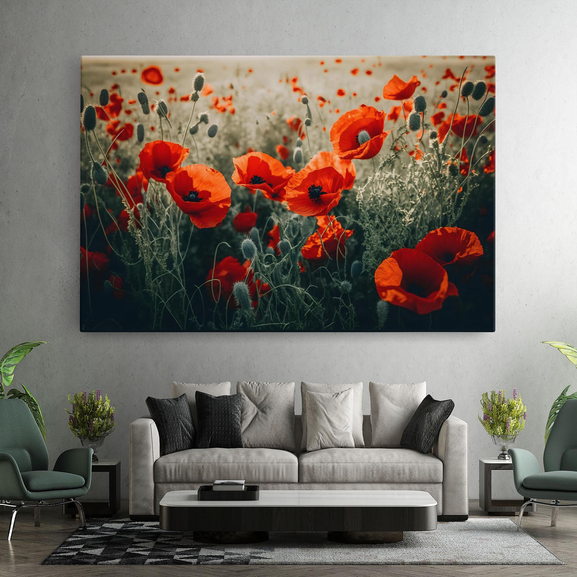 Leinwandbild Poppy Grass Field mockup 7
