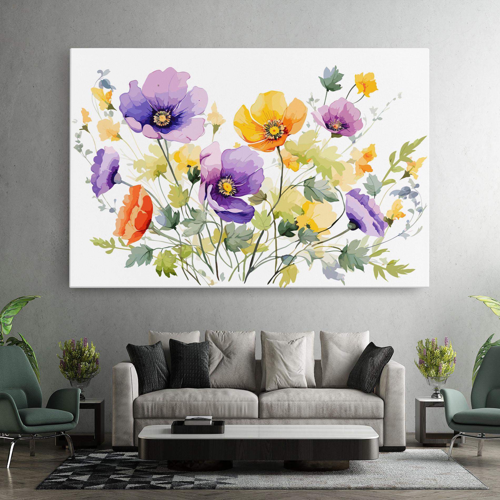 Leinwandbild Purple Orange Poppy mockup 7