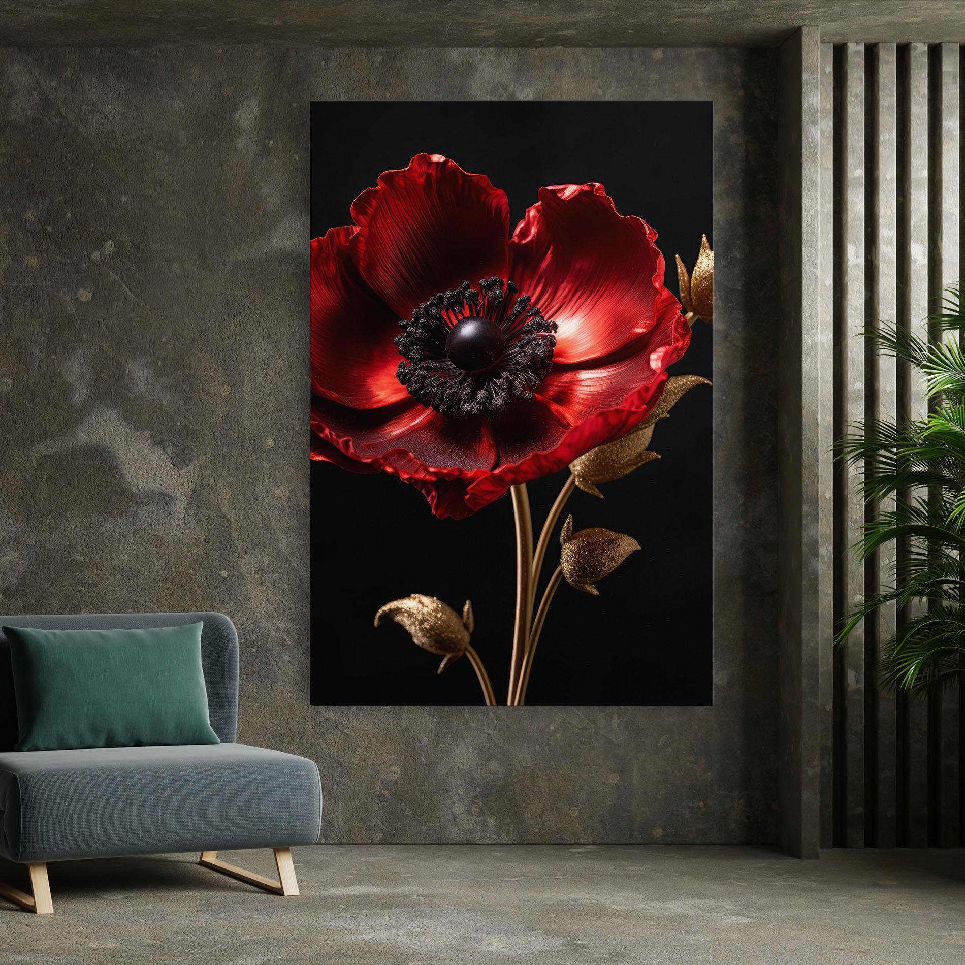 Leinwandbild Dark Red Poppy mockup 7