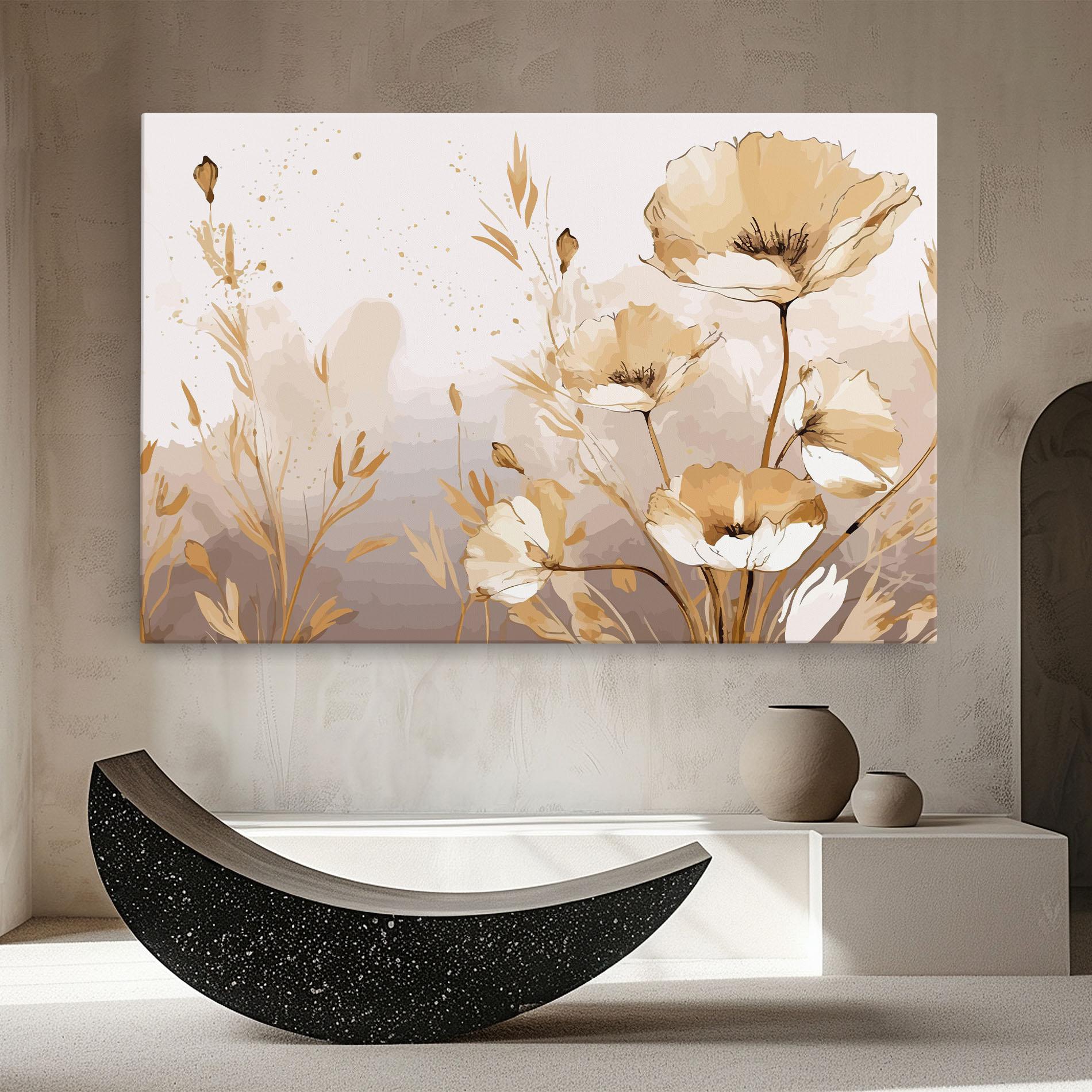 Leinwandbild Gold Cream Poppy mockup 8