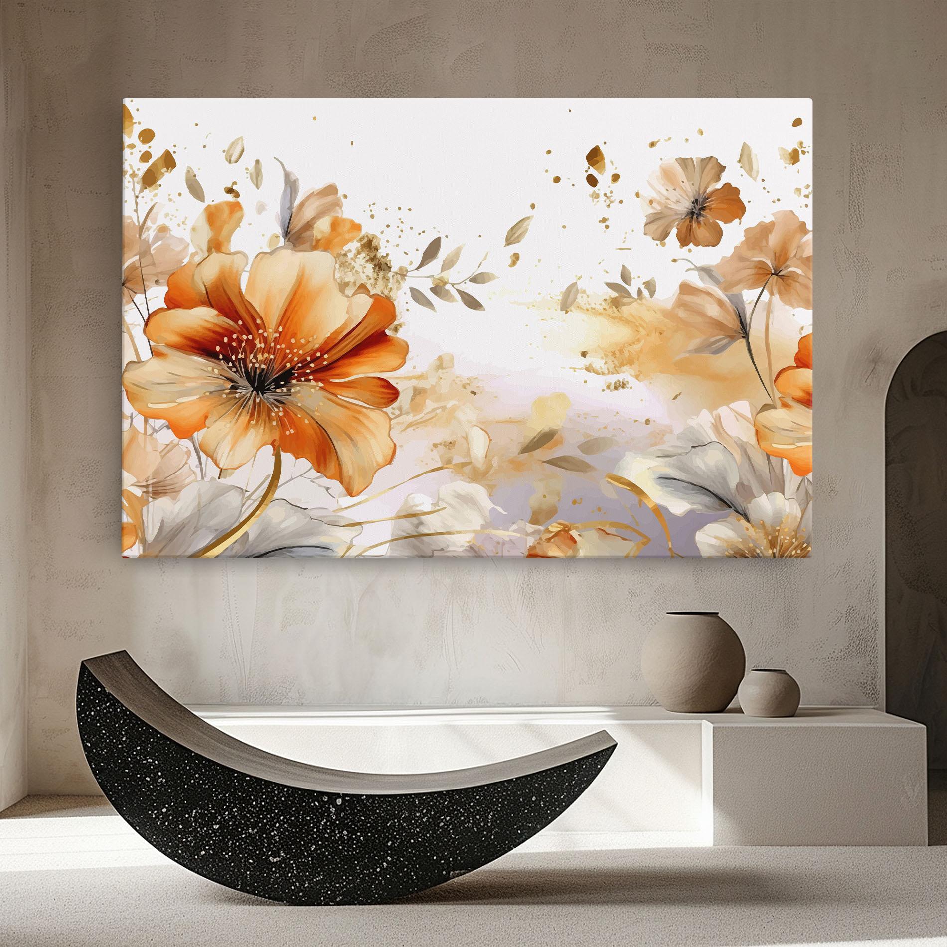 Leinwandbild Gold Orange Poppy mockup 8