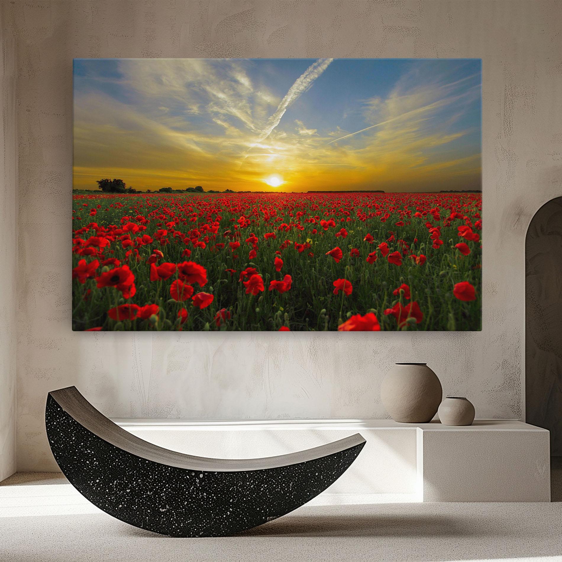 Leinwandbild Poppies Sunset mockup 8