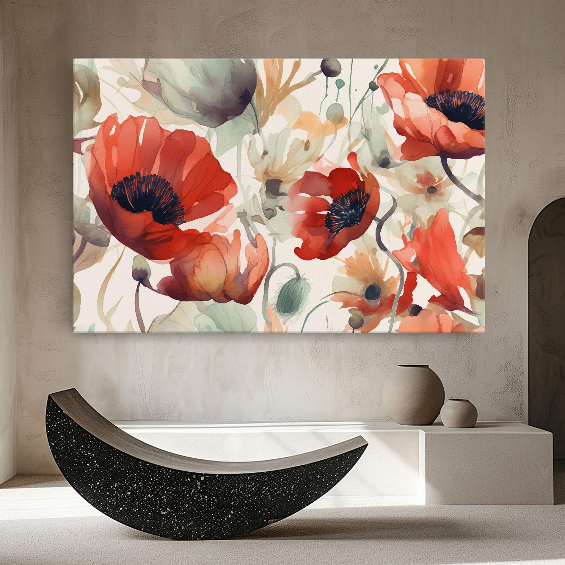 Leinwandbild Poppy Red Cream mockup 8