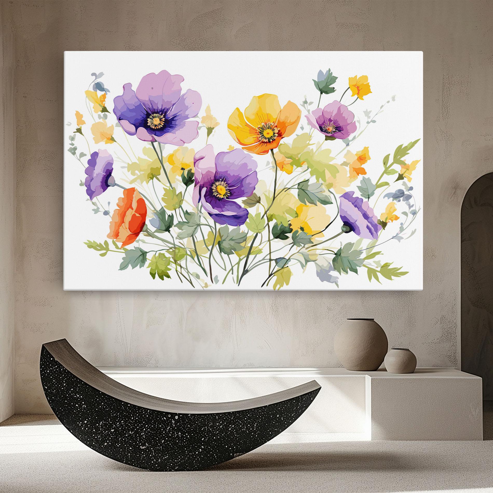 Leinwandbild Purple Orange Poppy mockup 8
