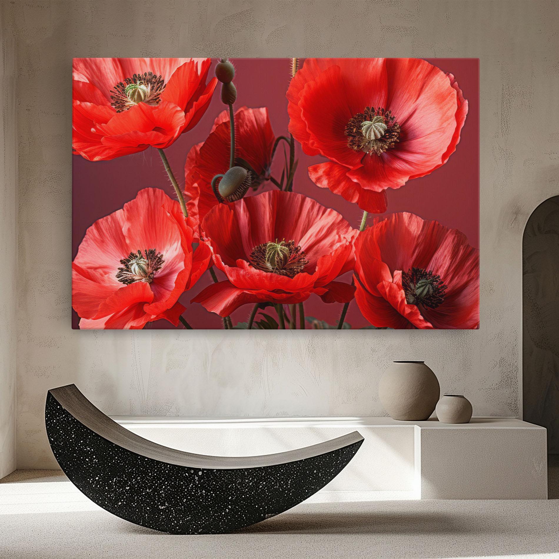 Leinwandbild Red Poppies mockup 8
