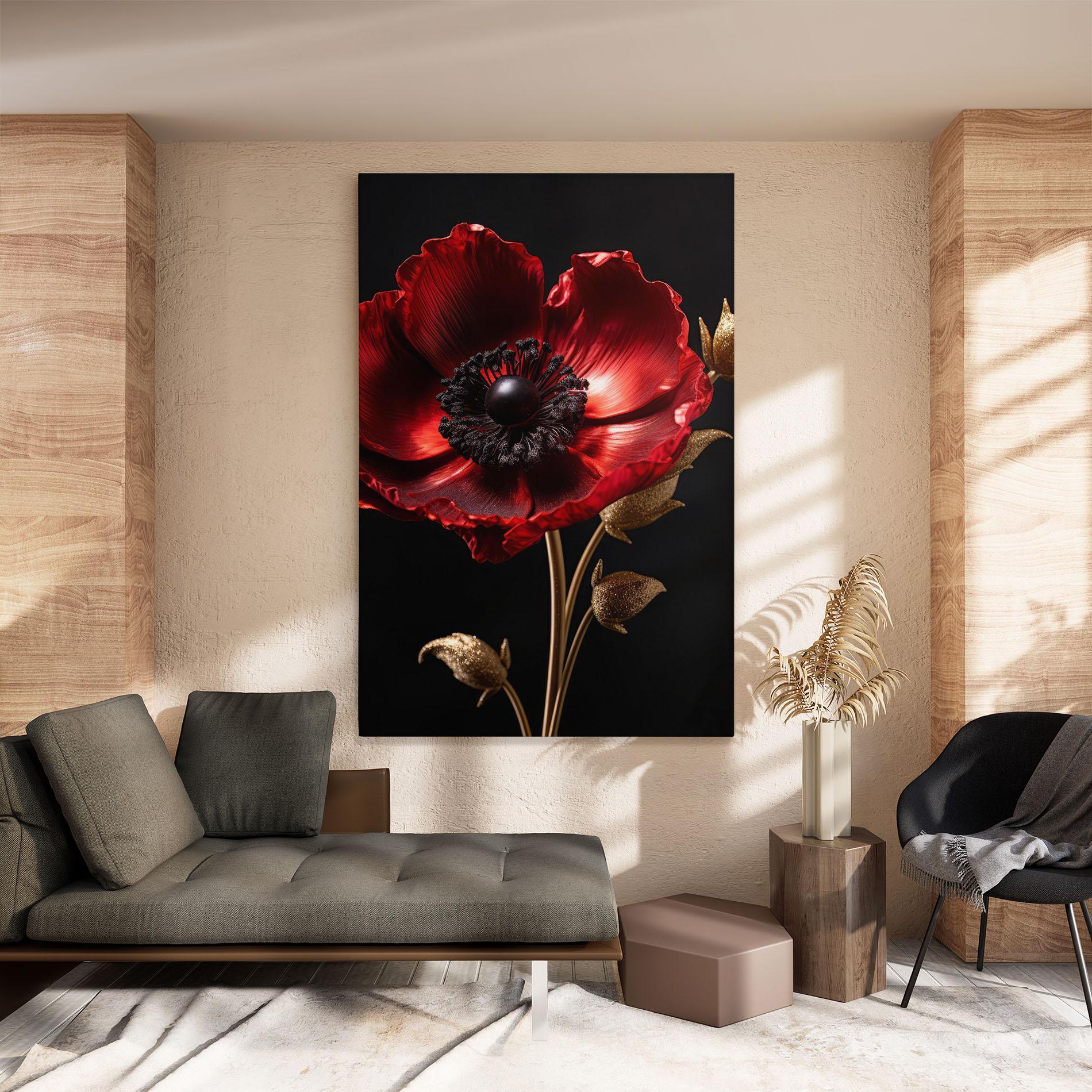 Leinwandbild Dark Red Poppy mockup 8