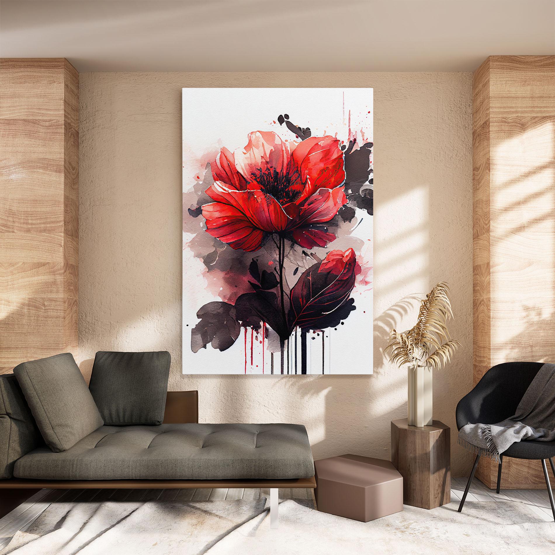Leinwandbild Watercolor Poppy mockup 8