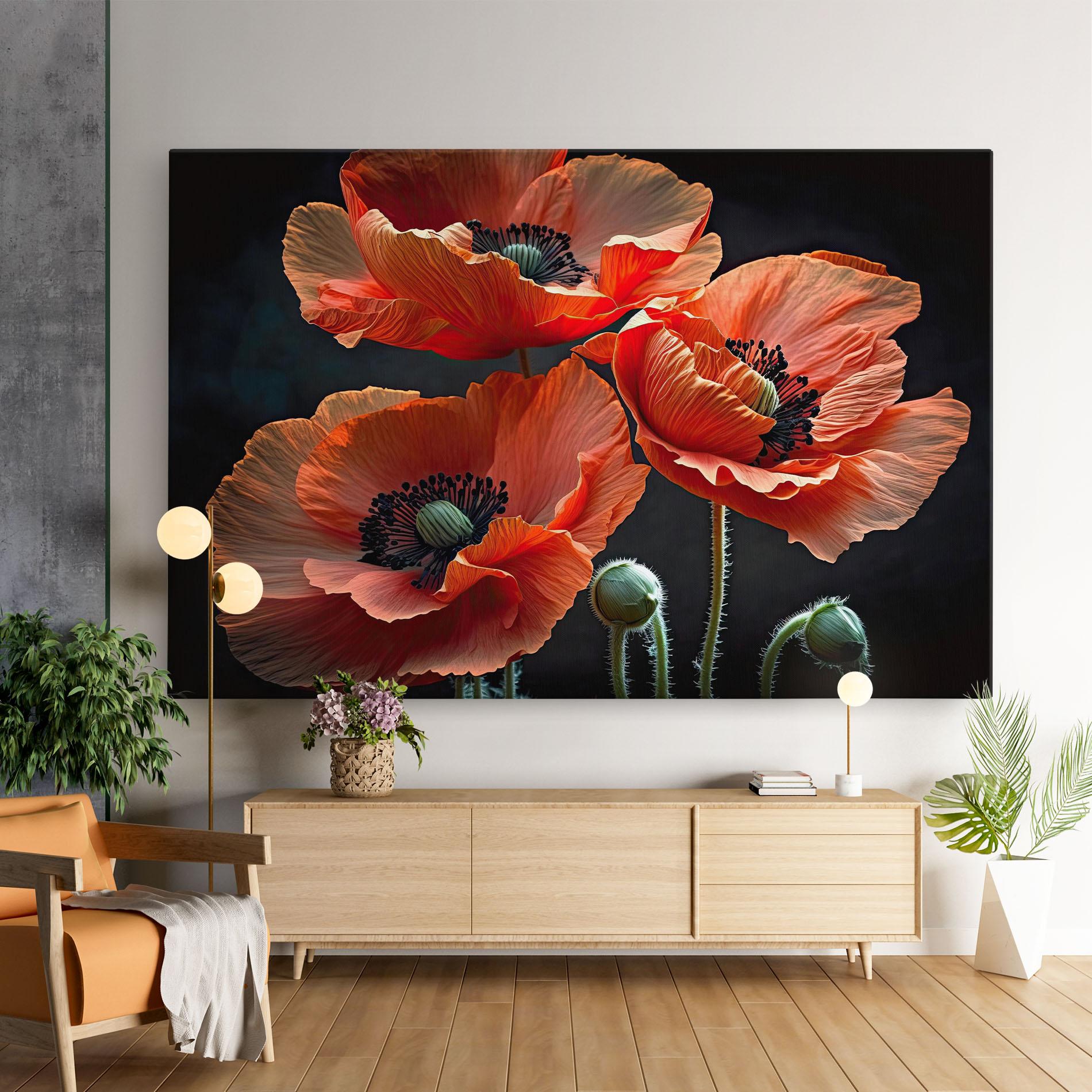 Leinwandbild 3 Poppies mockup 9