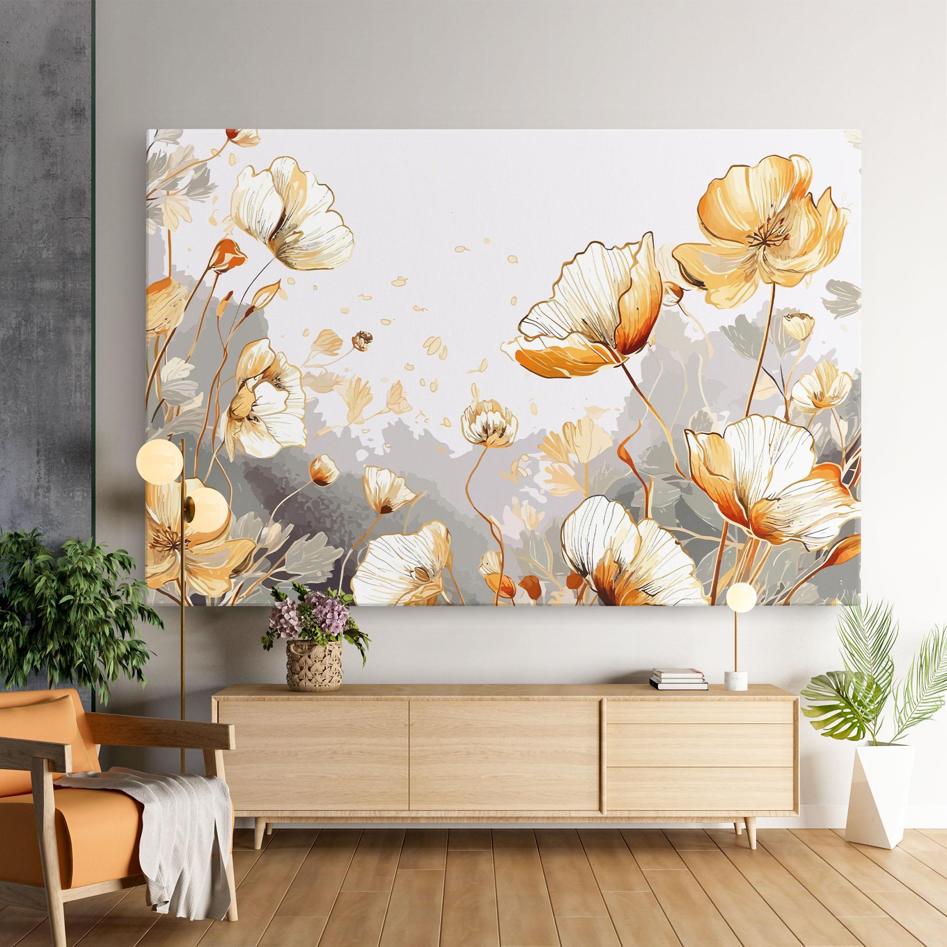 Leinwandbild Gold Poppies mockup 9