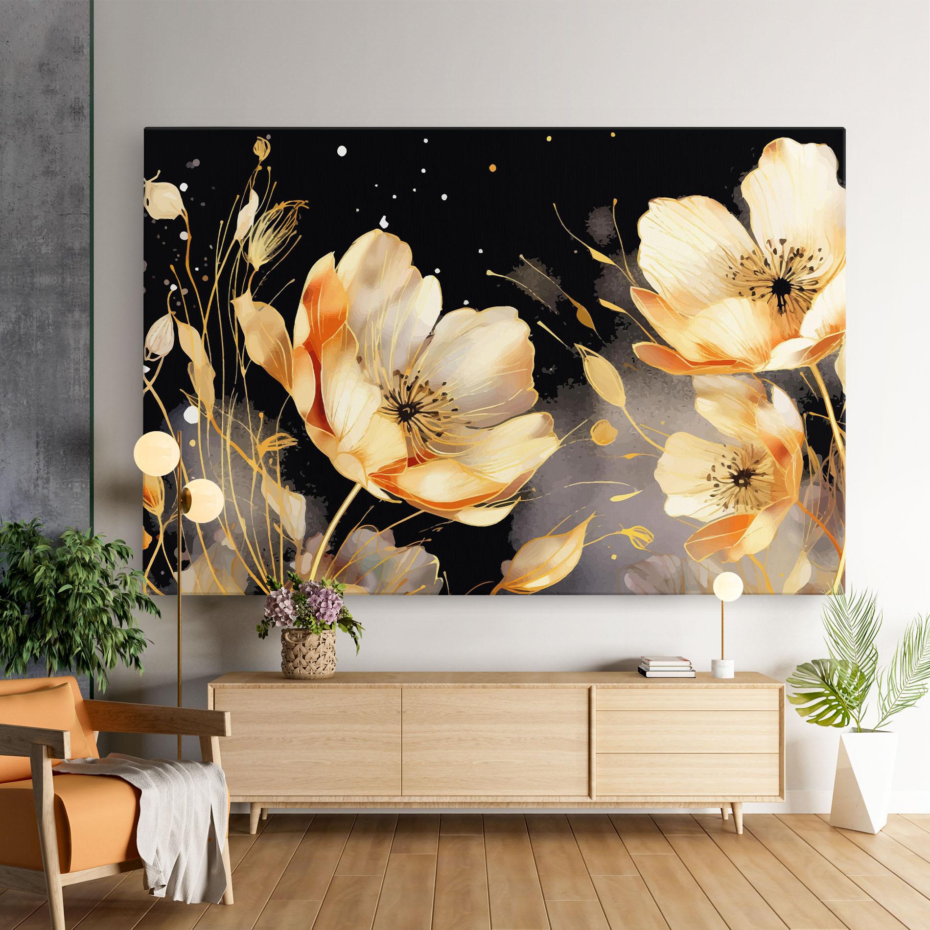 Leinwandbild Gold Poppy Black mockup 9