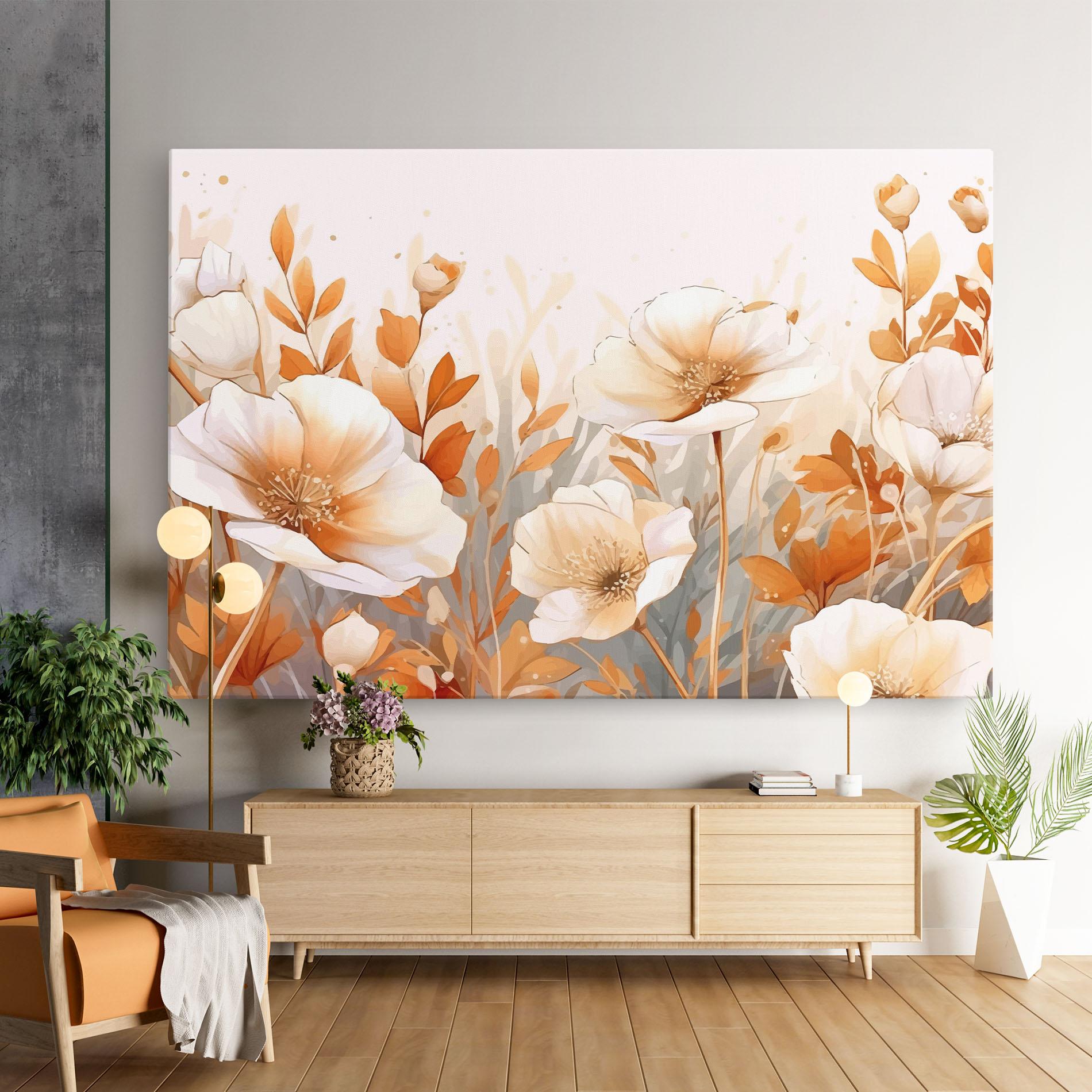 Leinwandbild Orange Cream Poppy mockup 9
