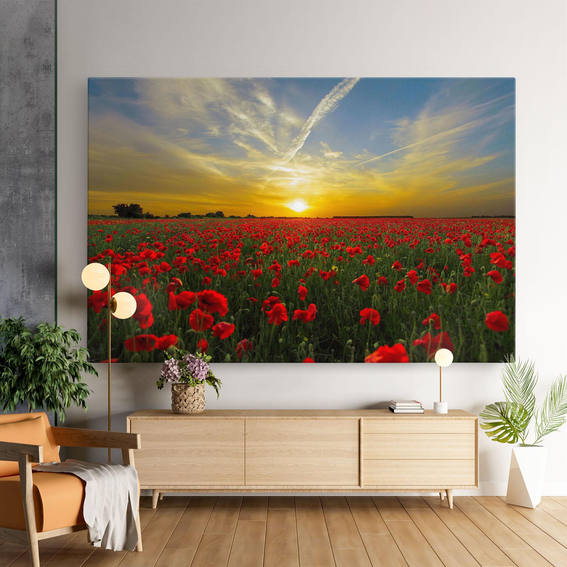 Leinwandbild Poppies Sunset mockup 9