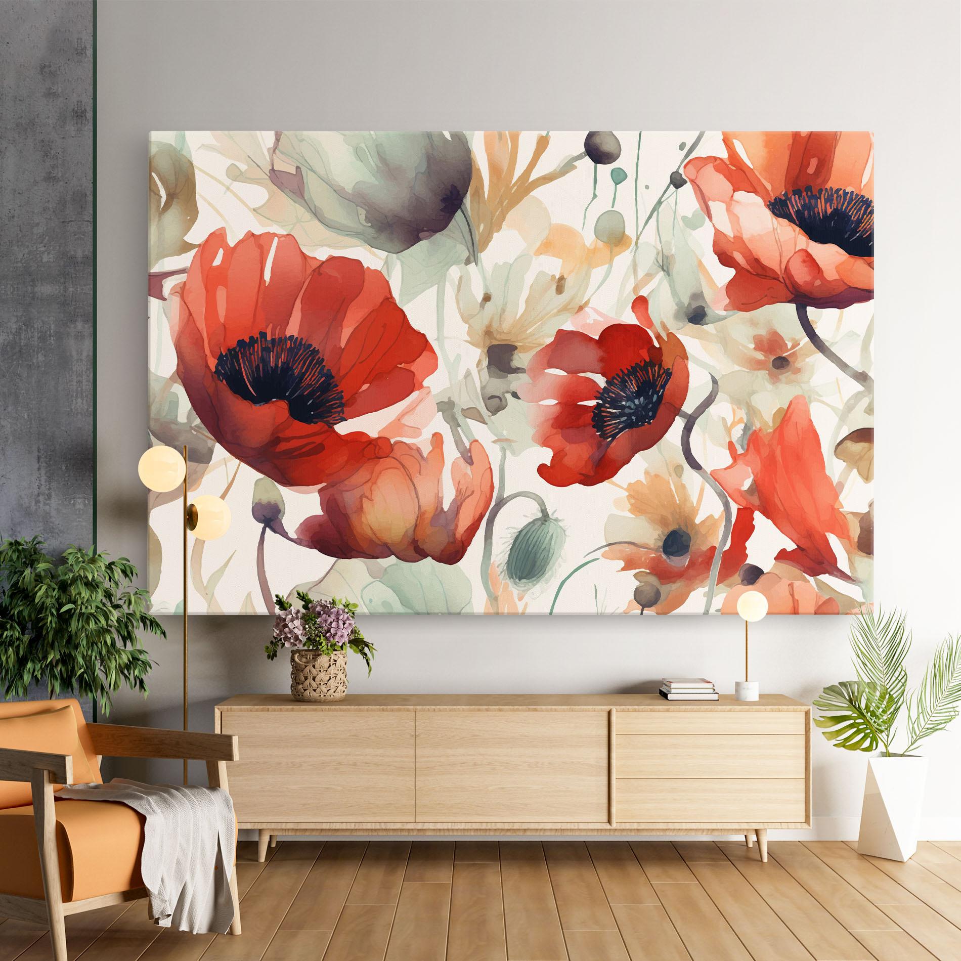 Leinwandbild Poppy Red Cream mockup 9