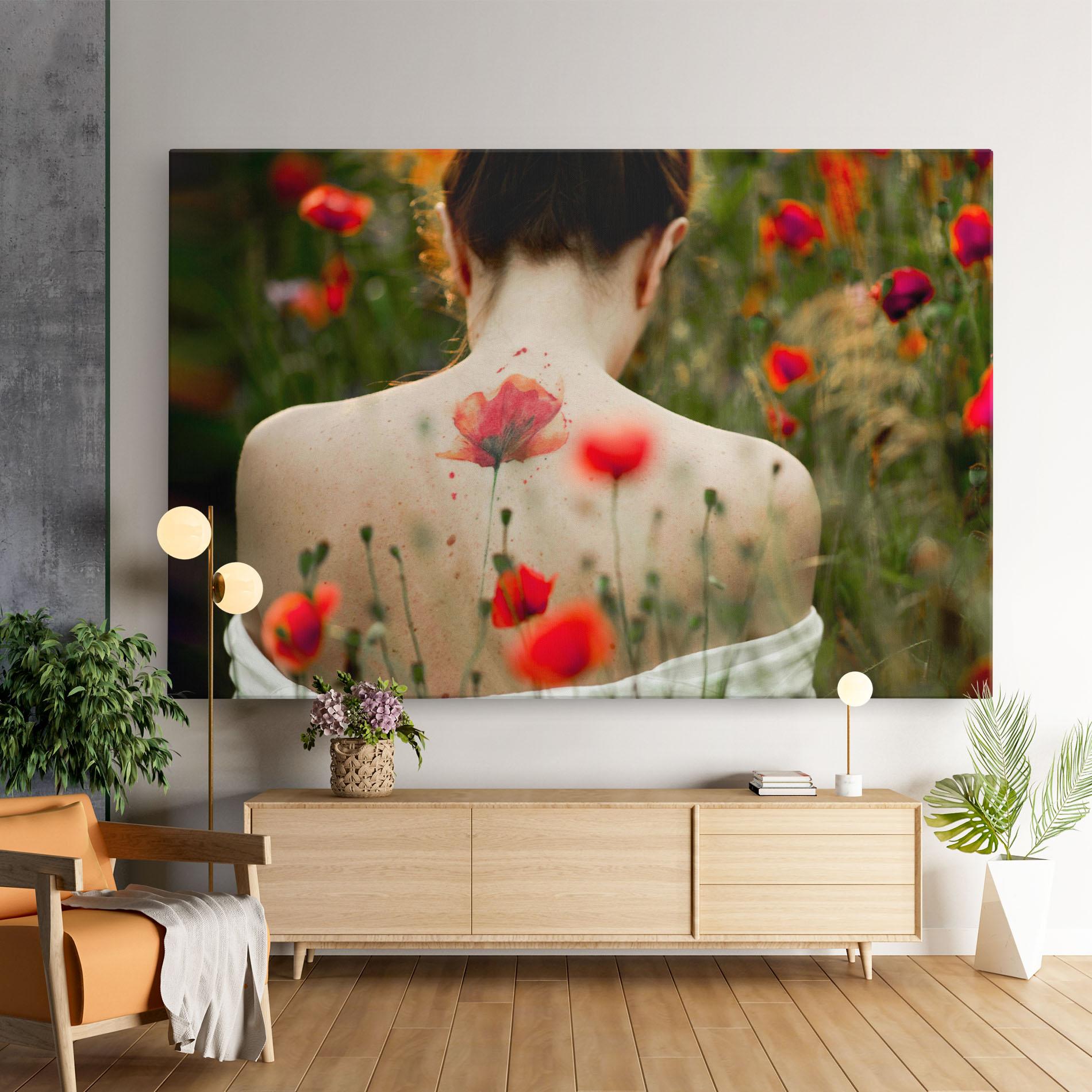 Leinwandbild Poppy Tattoo mockup 9