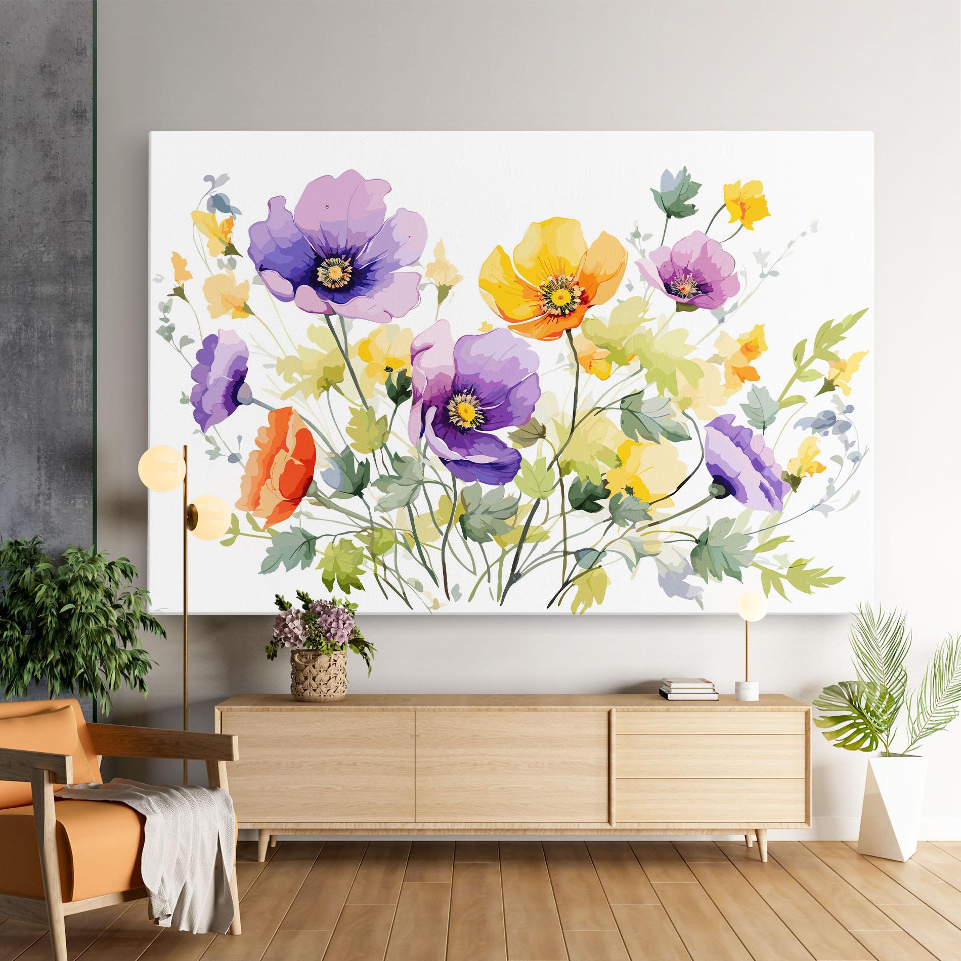 Leinwandbild Purple Orange Poppy mockup 9