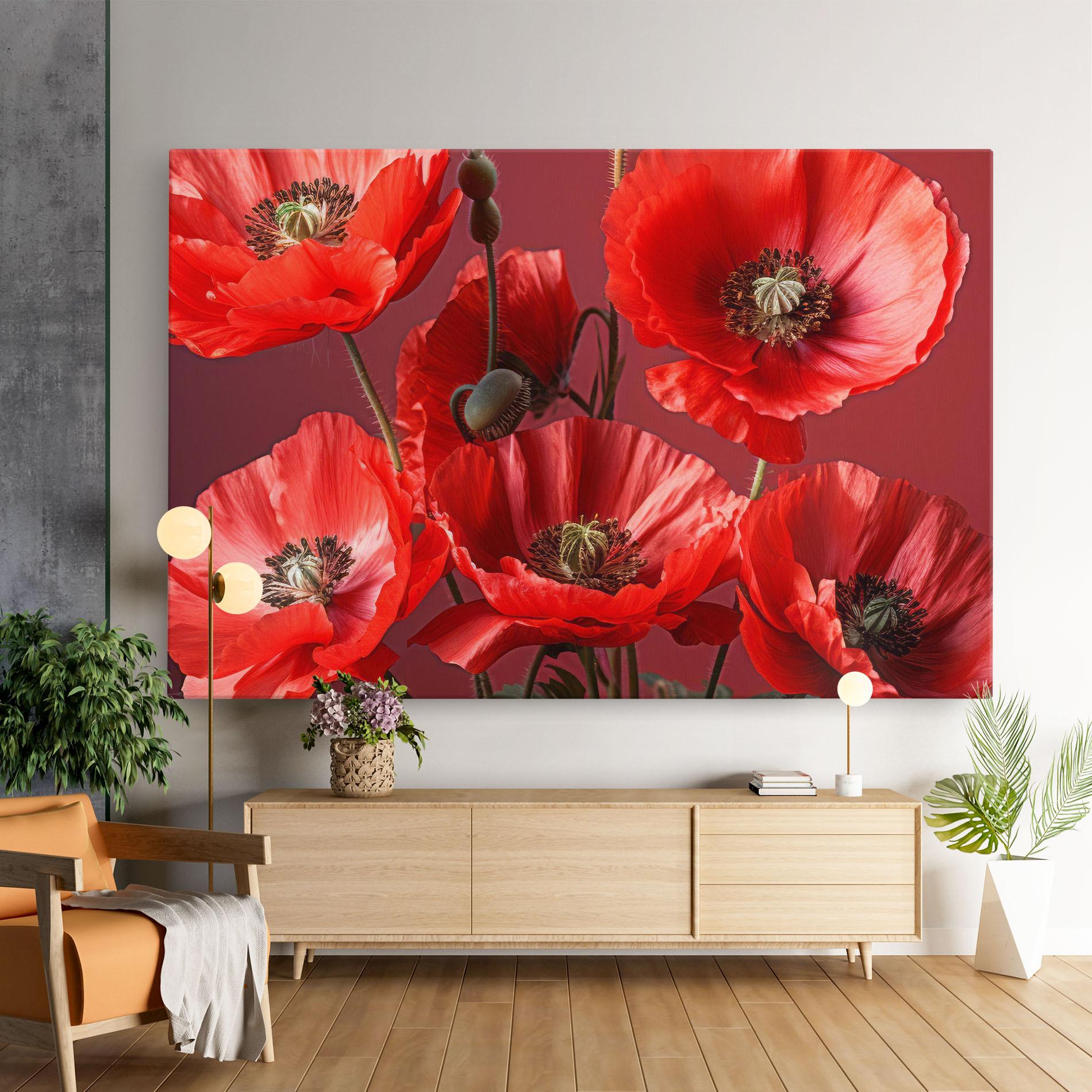 Leinwandbild Red Poppies mockup 9