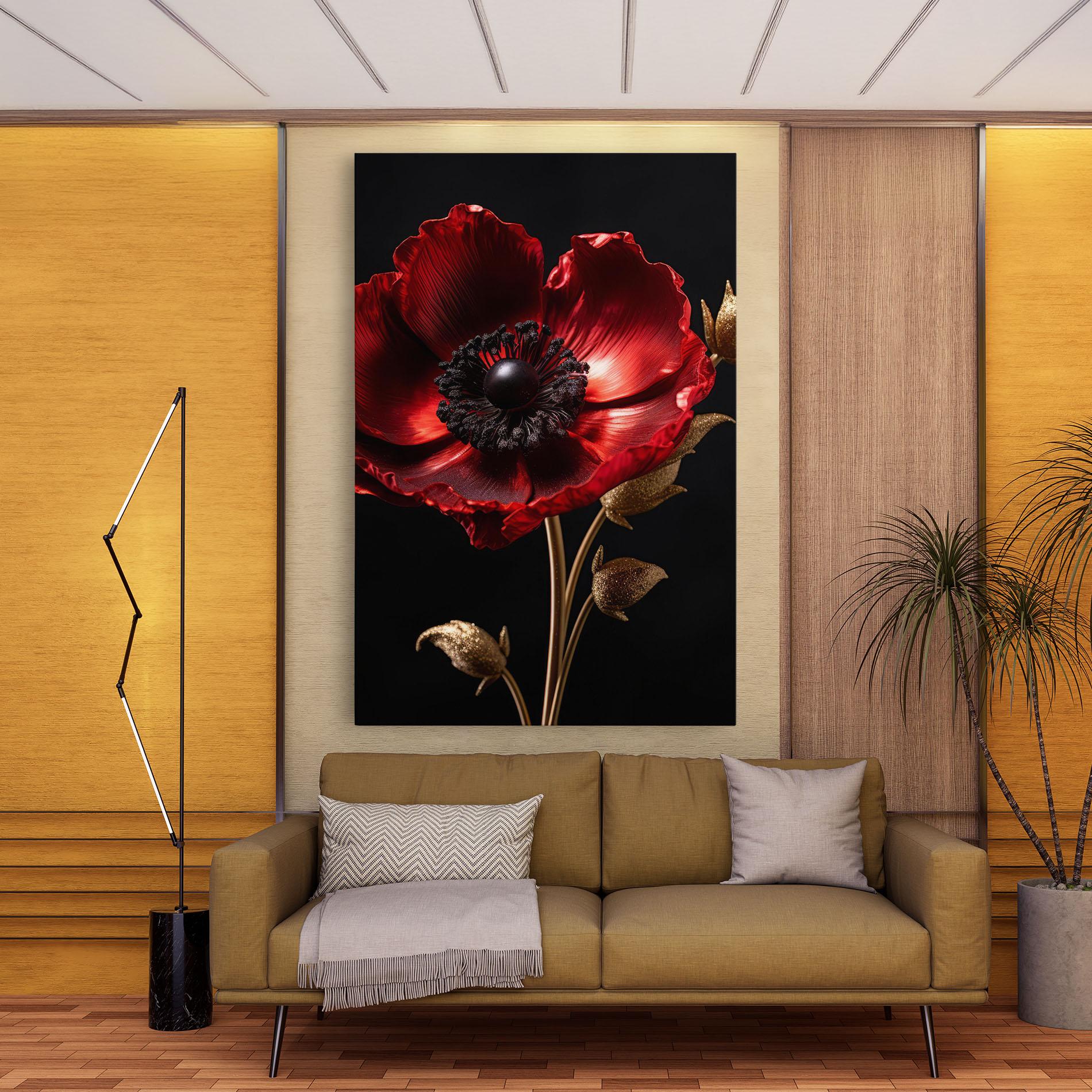Leinwandbild Dark Red Poppy mockup 9
