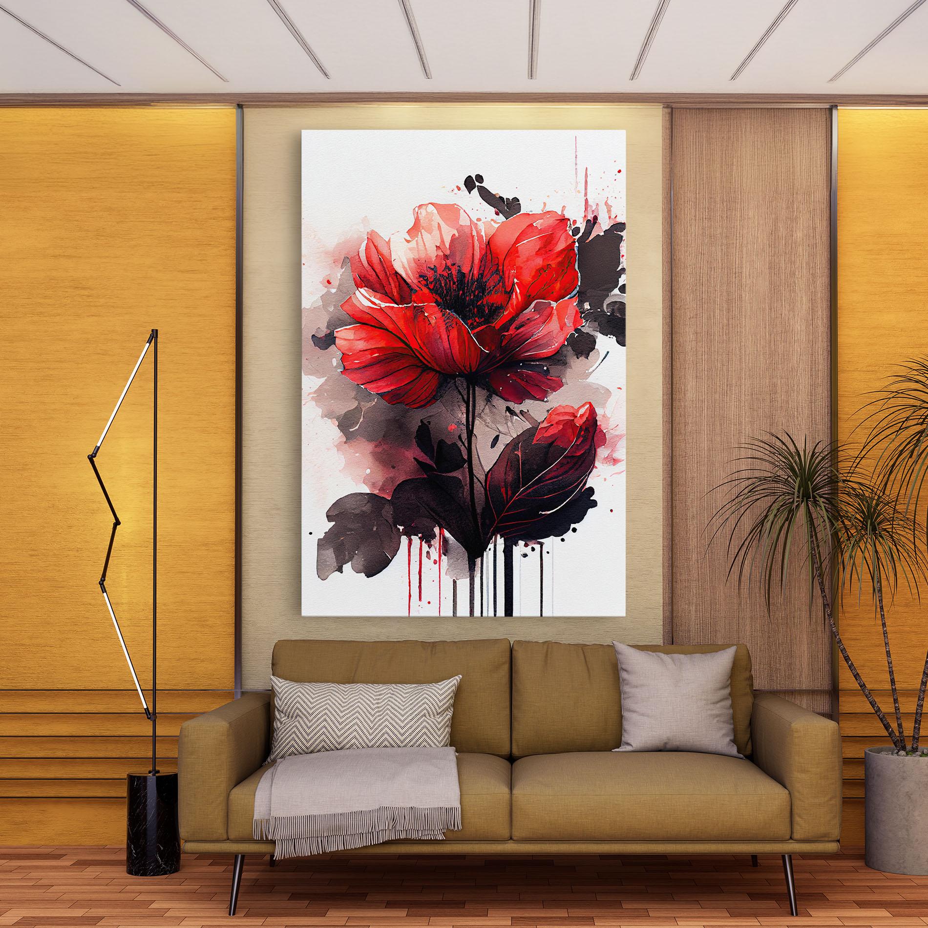 Leinwandbild Watercolor Poppy mockup 9