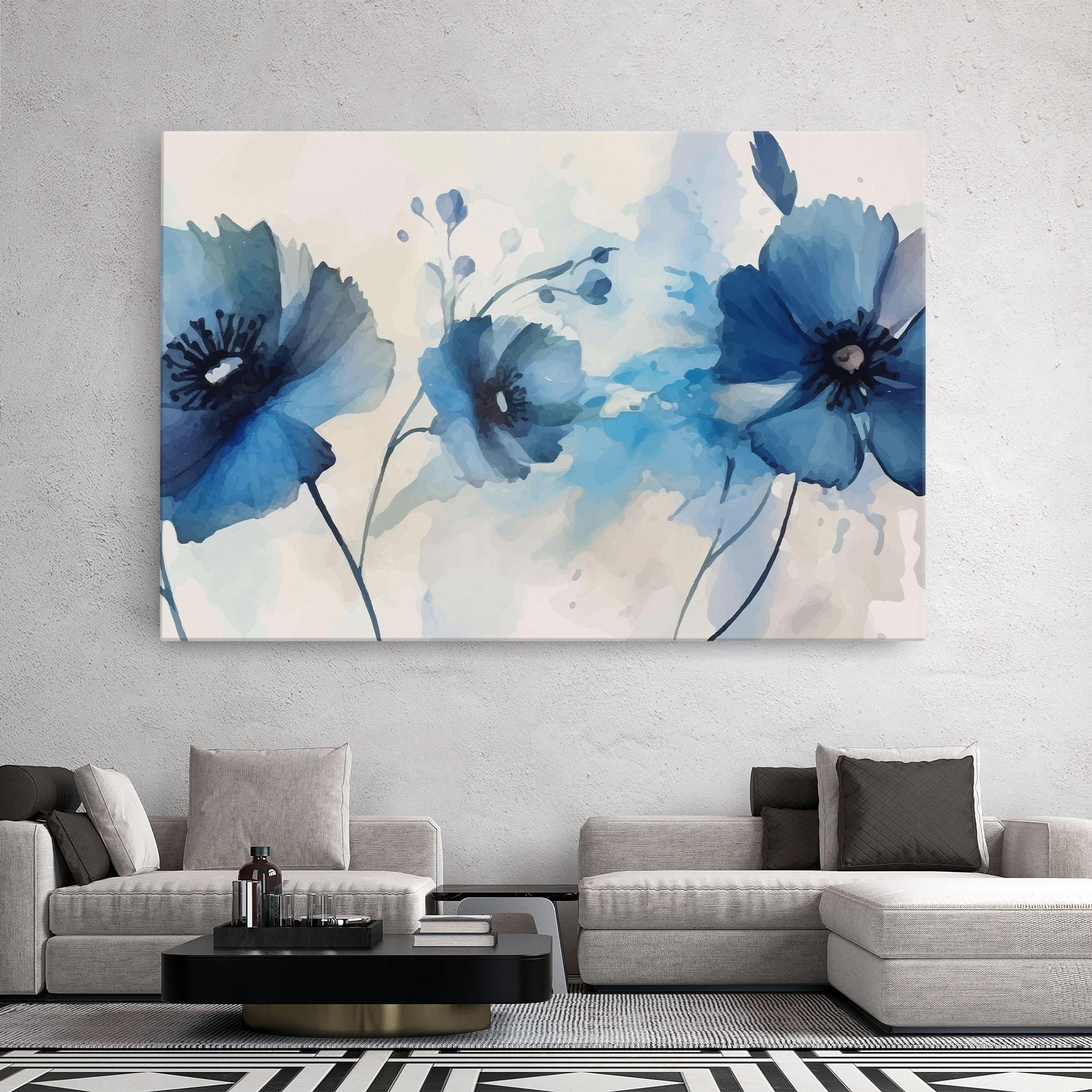 Leinwandbild Blue Poppies mockup 2