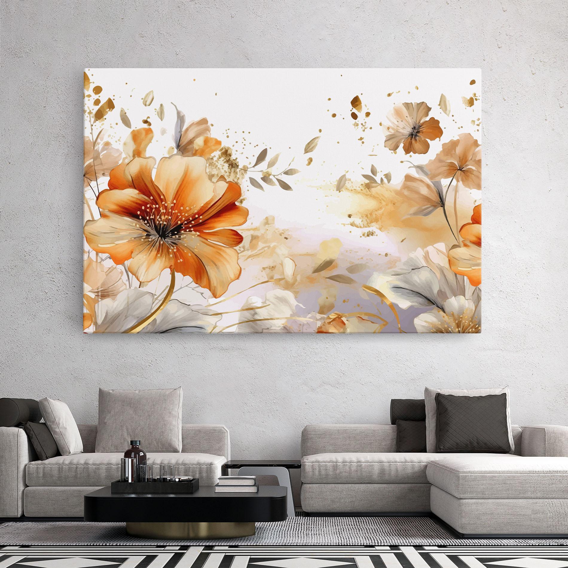 Leinwandbild Gold Orange Poppy mockup 2