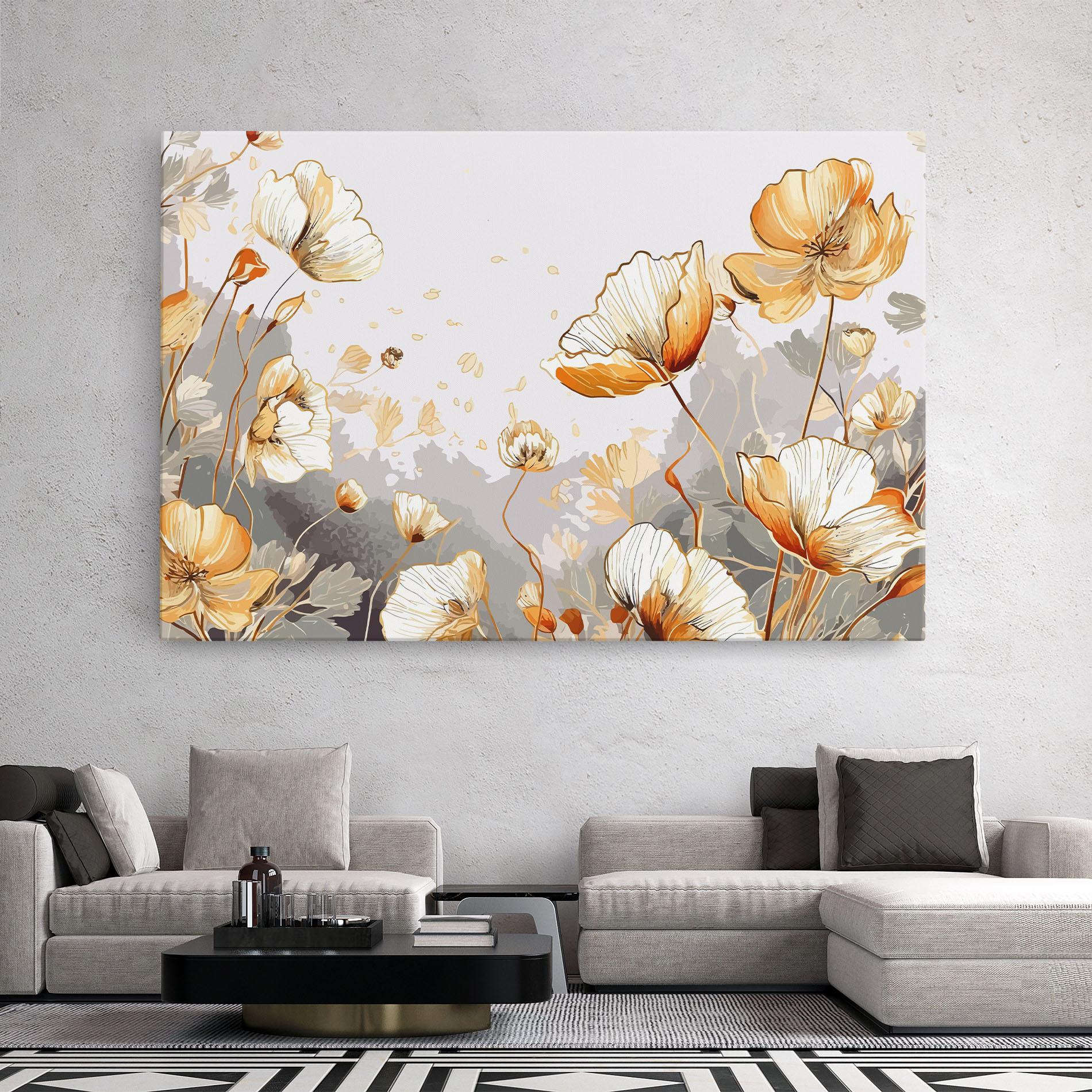 Leinwandbild Gold Poppies mockup 2