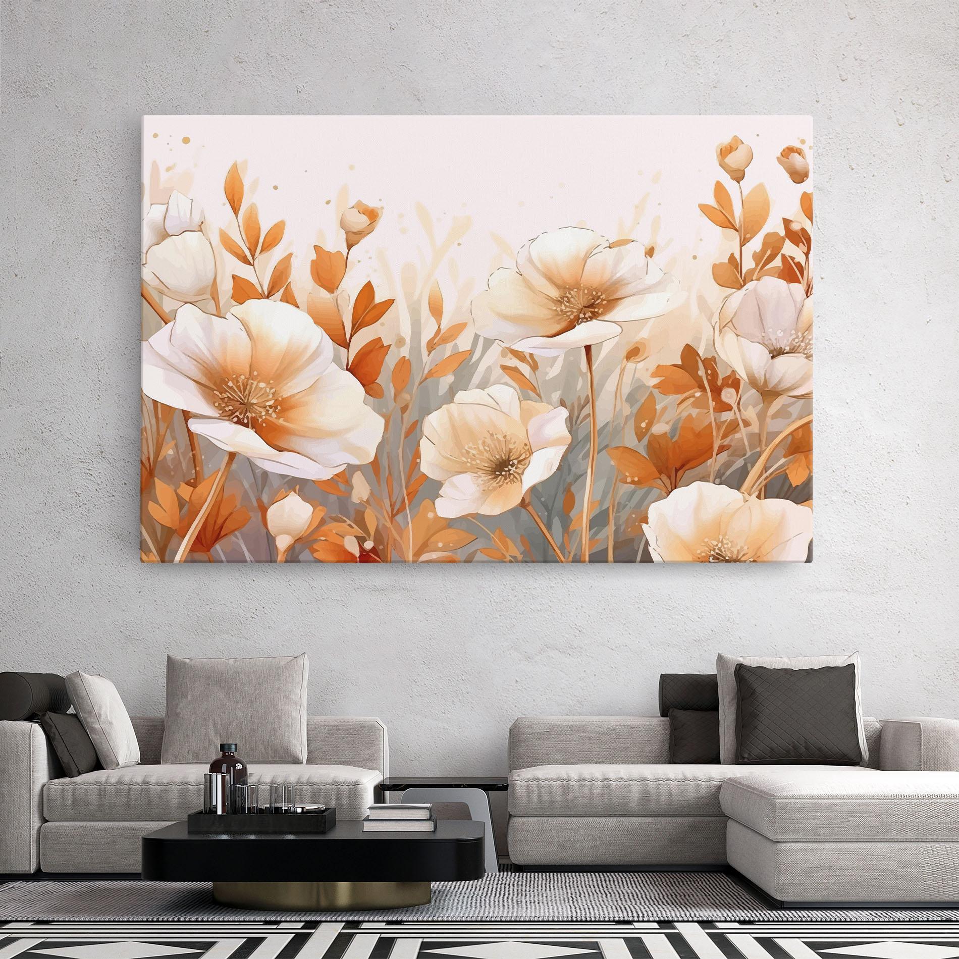 Leinwandbild Orange Cream Poppy mockup 2