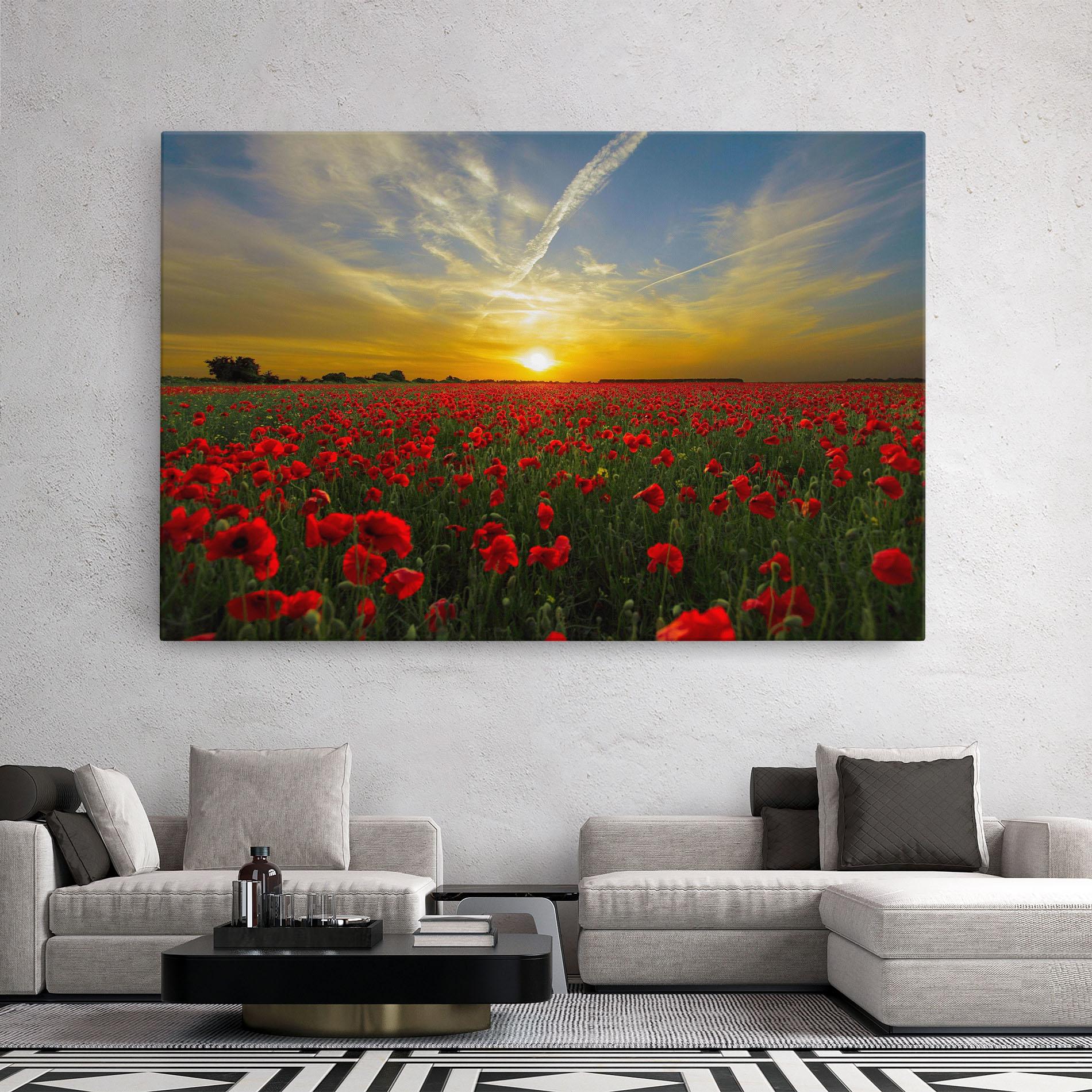 Leinwandbild Poppies Sunset mockup 2
