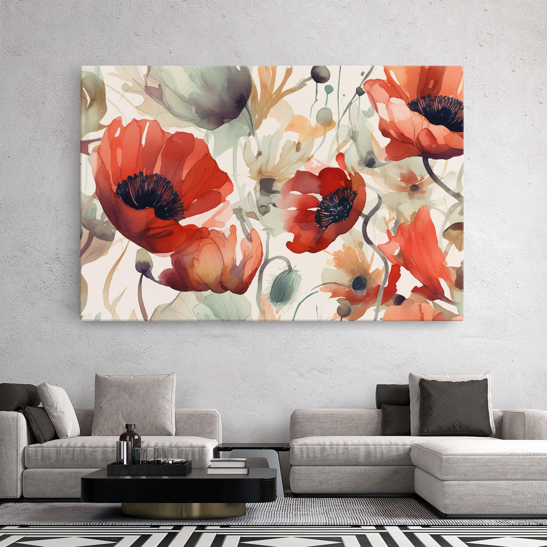 Leinwandbild Poppy Red Cream mockup 2