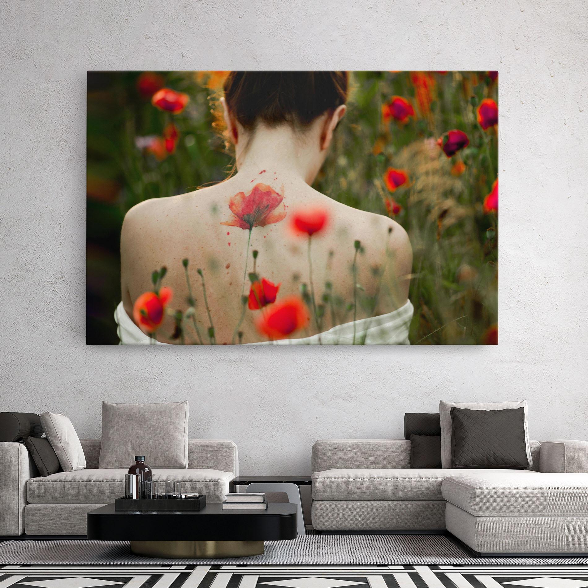 Leinwandbild Poppy Tattoo mockup 2